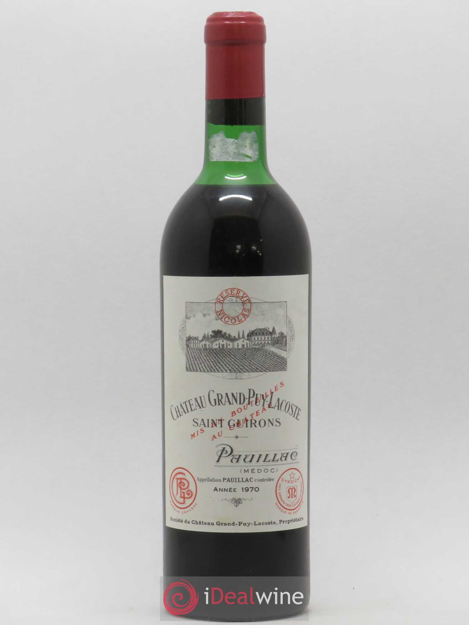 Château Grand Puy Lacoste 5ème Grand Cru Classé 1970 - Lot de 1 bouteille - 0
