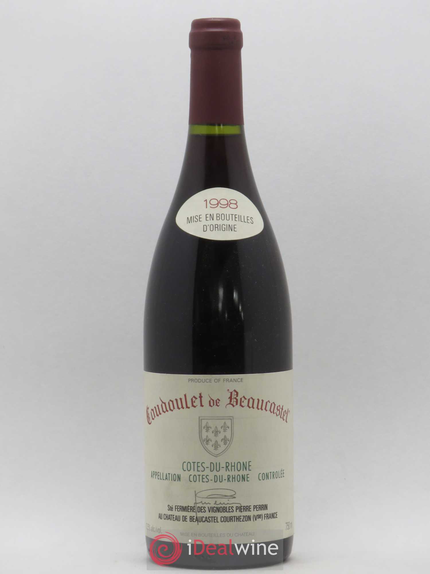 Côtes-du-Rhône Coudoulet de Beaucastel Famille Perrin 1998 - Lot de 1 bouteille - 0