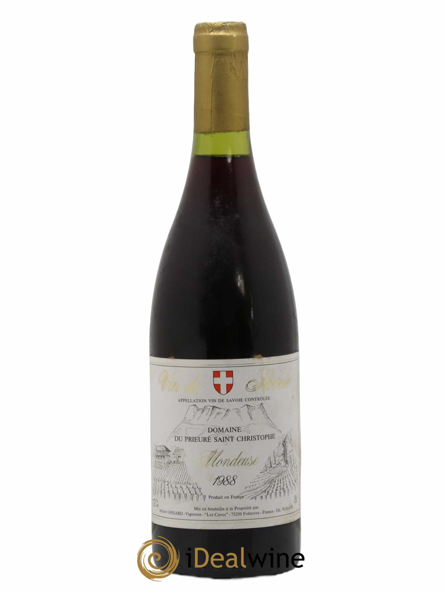 Vin de Savoie Mondeuse Prieuré saint christophe Michel Grisard 1988 - Lot de 1 bouteille - 0