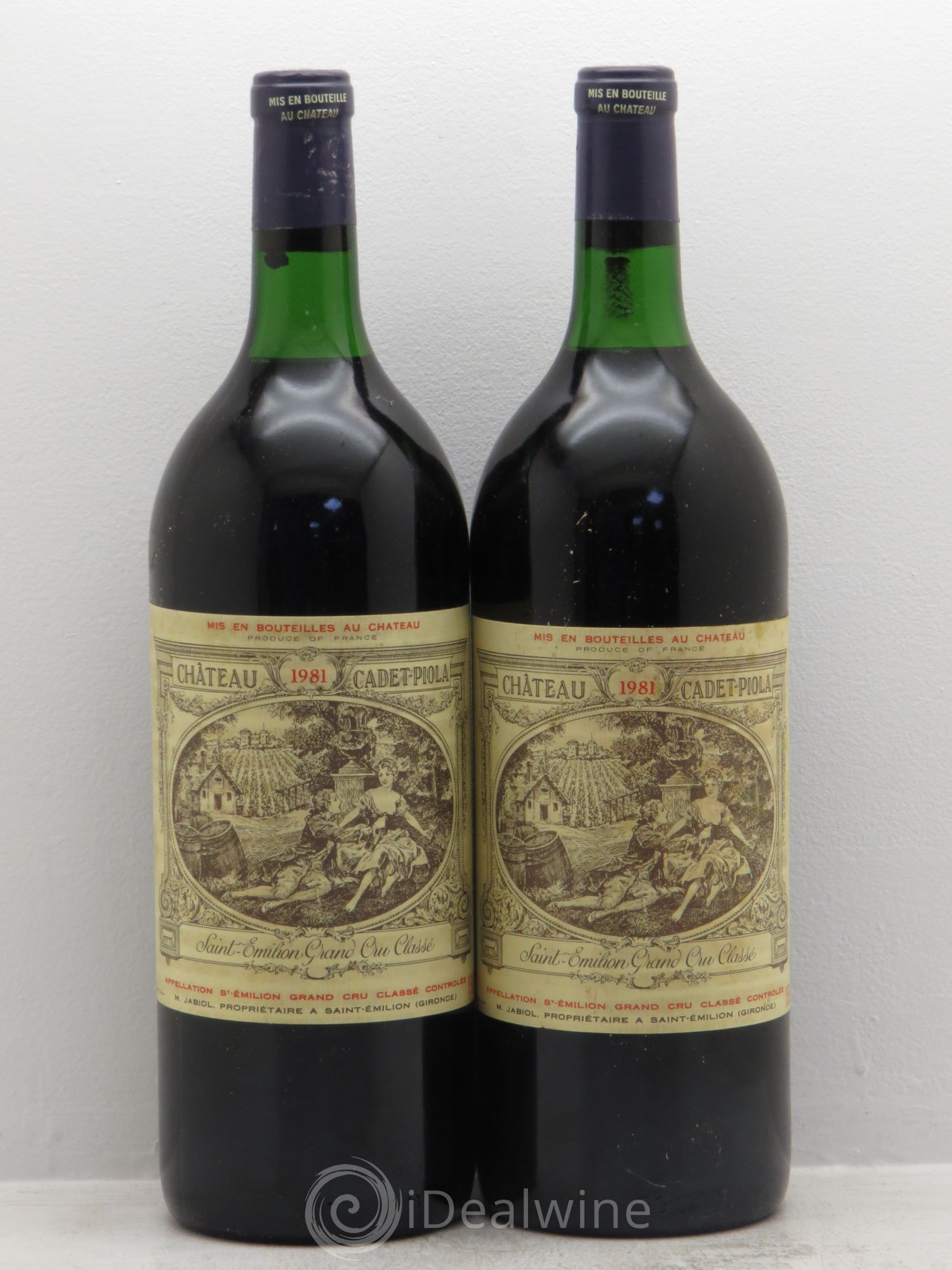 Château Cadet Piola Grand Cru Classé 1981 - Lot de 2 magnums - 0