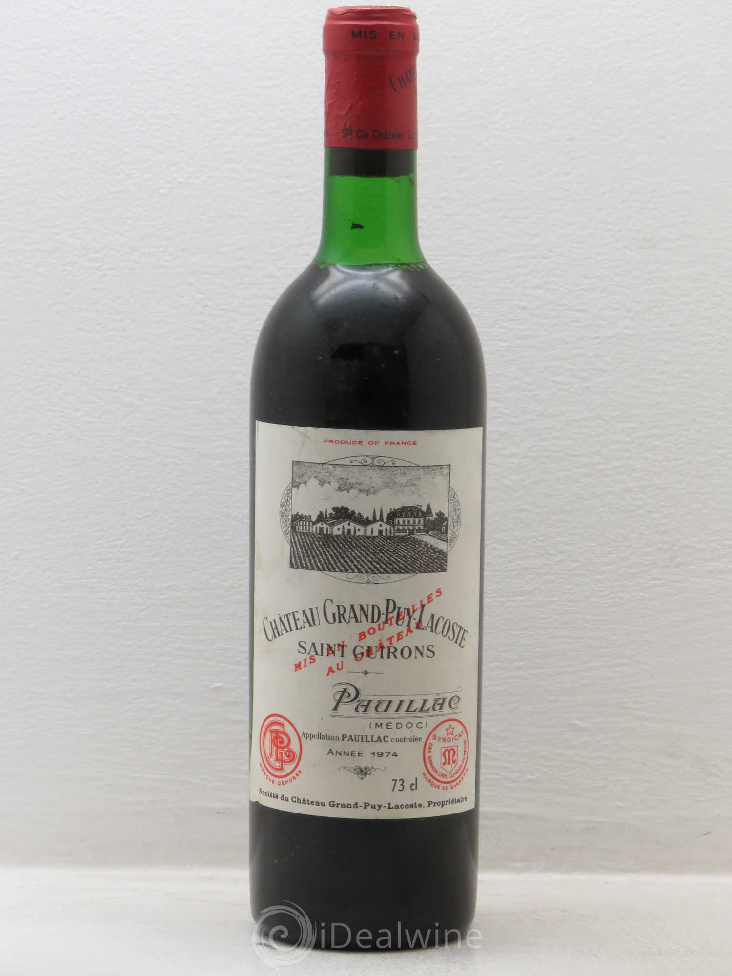 Château Grand Puy Lacoste 5ème Grand Cru Classé 1974 - Lot de 1 bouteille - 0
