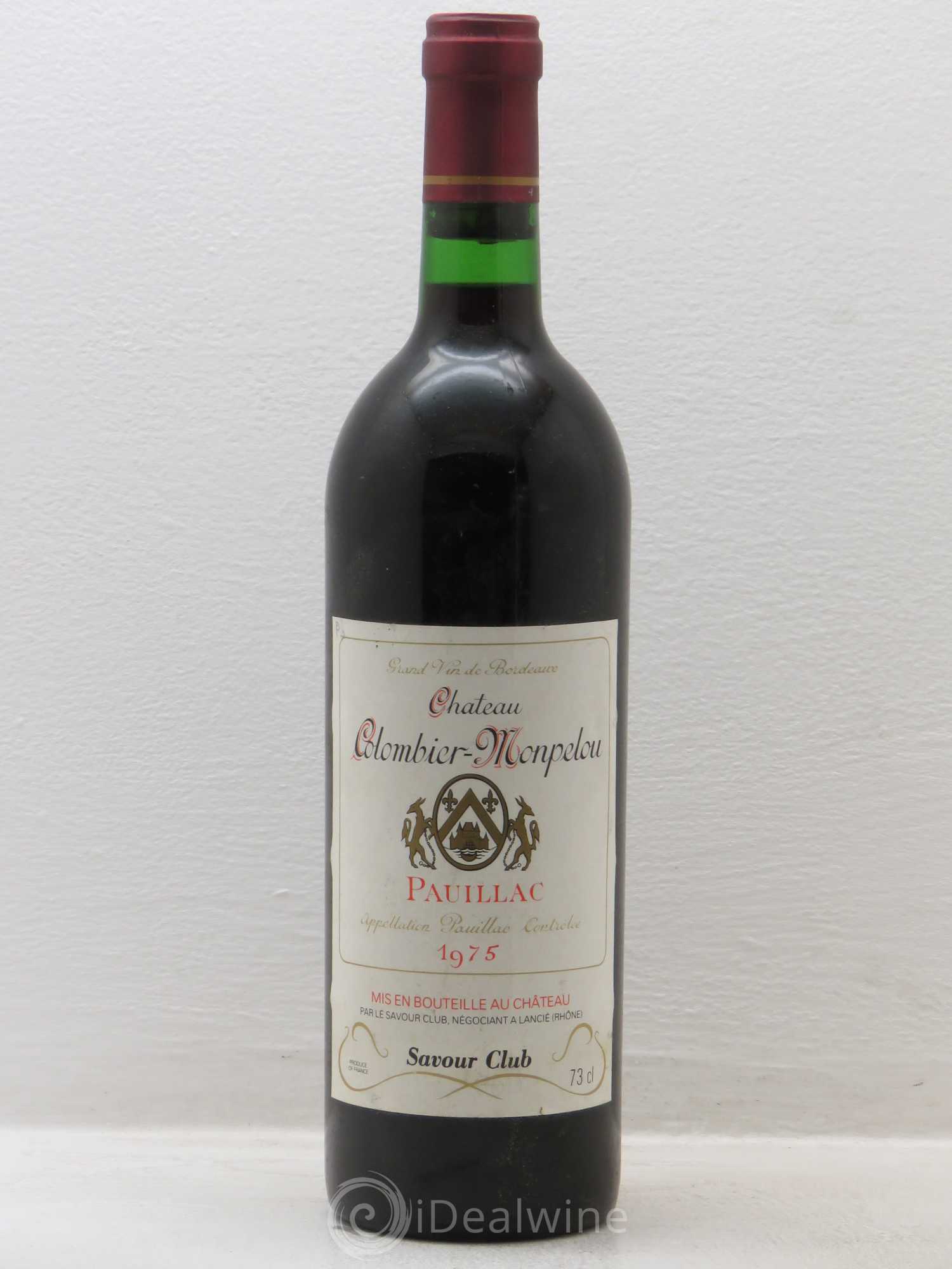 Château Colombier Monpelou Cru Bourgeois 1975 - Lot de 1 bouteille - 0