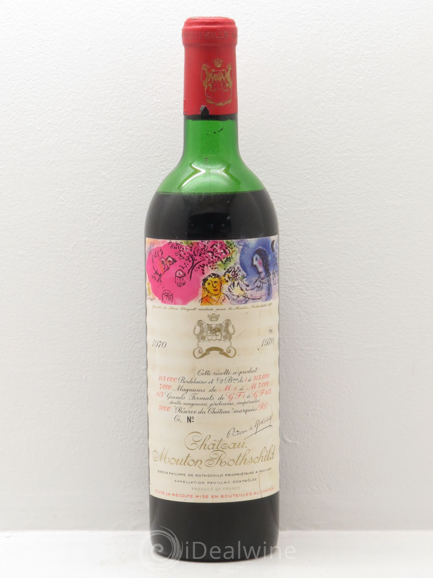 Château Mouton Rothschild 1er Grand Cru Classé 1970 - Lot de 1 bouteille - 0