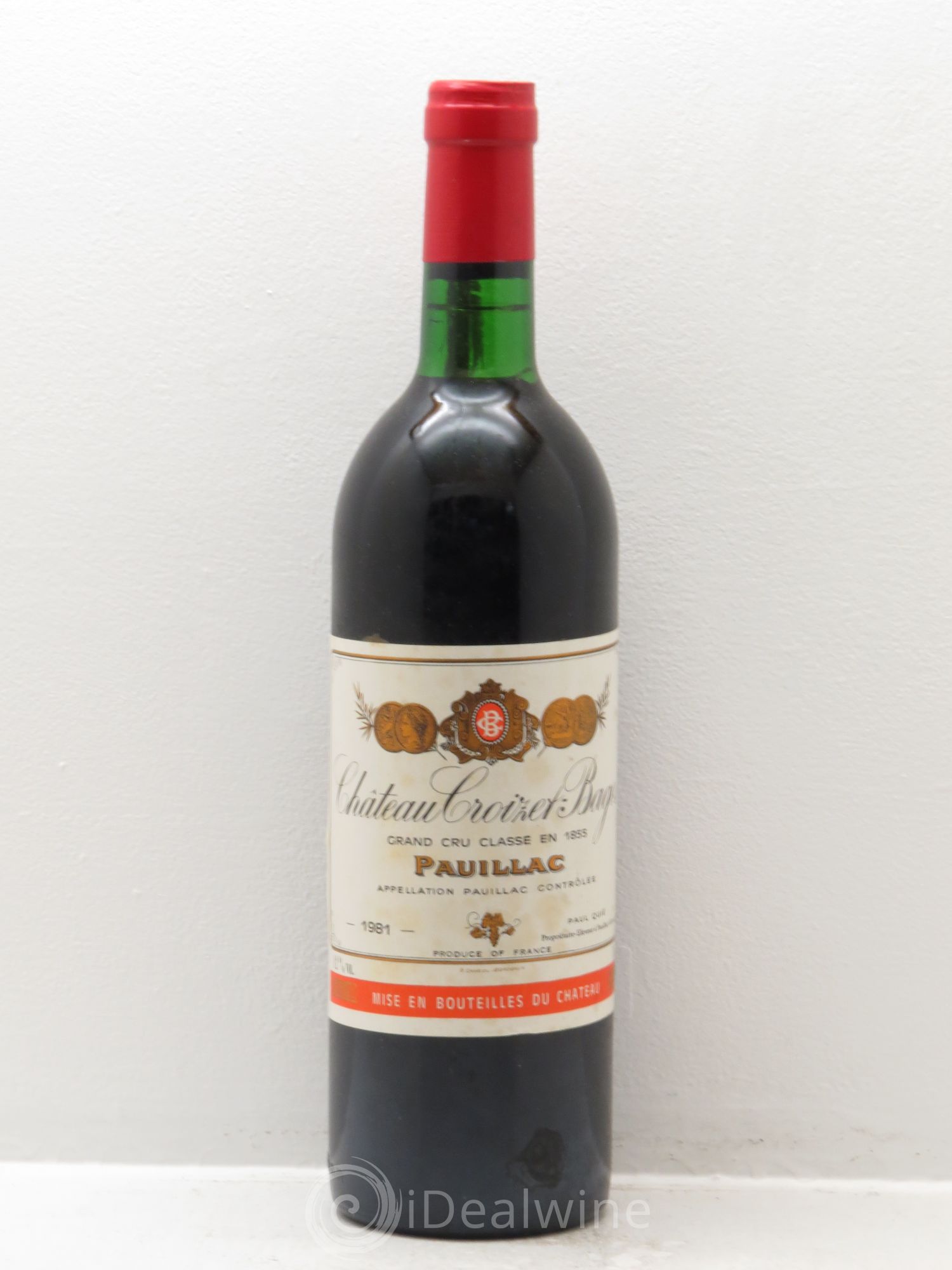 Château Croizet Bages 5ème Grand Cru Classé 1981 - Lot de 1 bouteille - 0