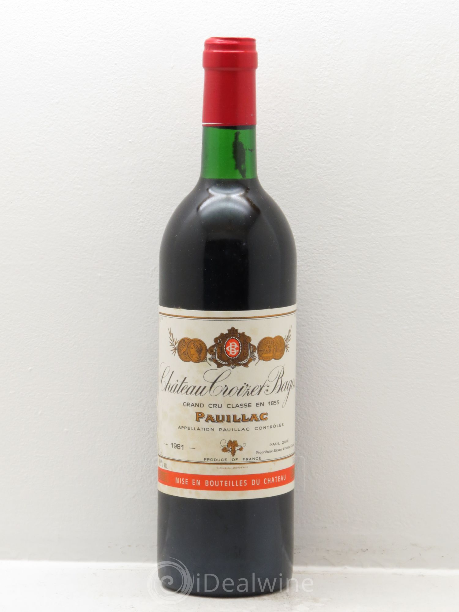 Château Croizet Bages 5ème Grand Cru Classé 1981 - Lot de 1 bouteille - 0
