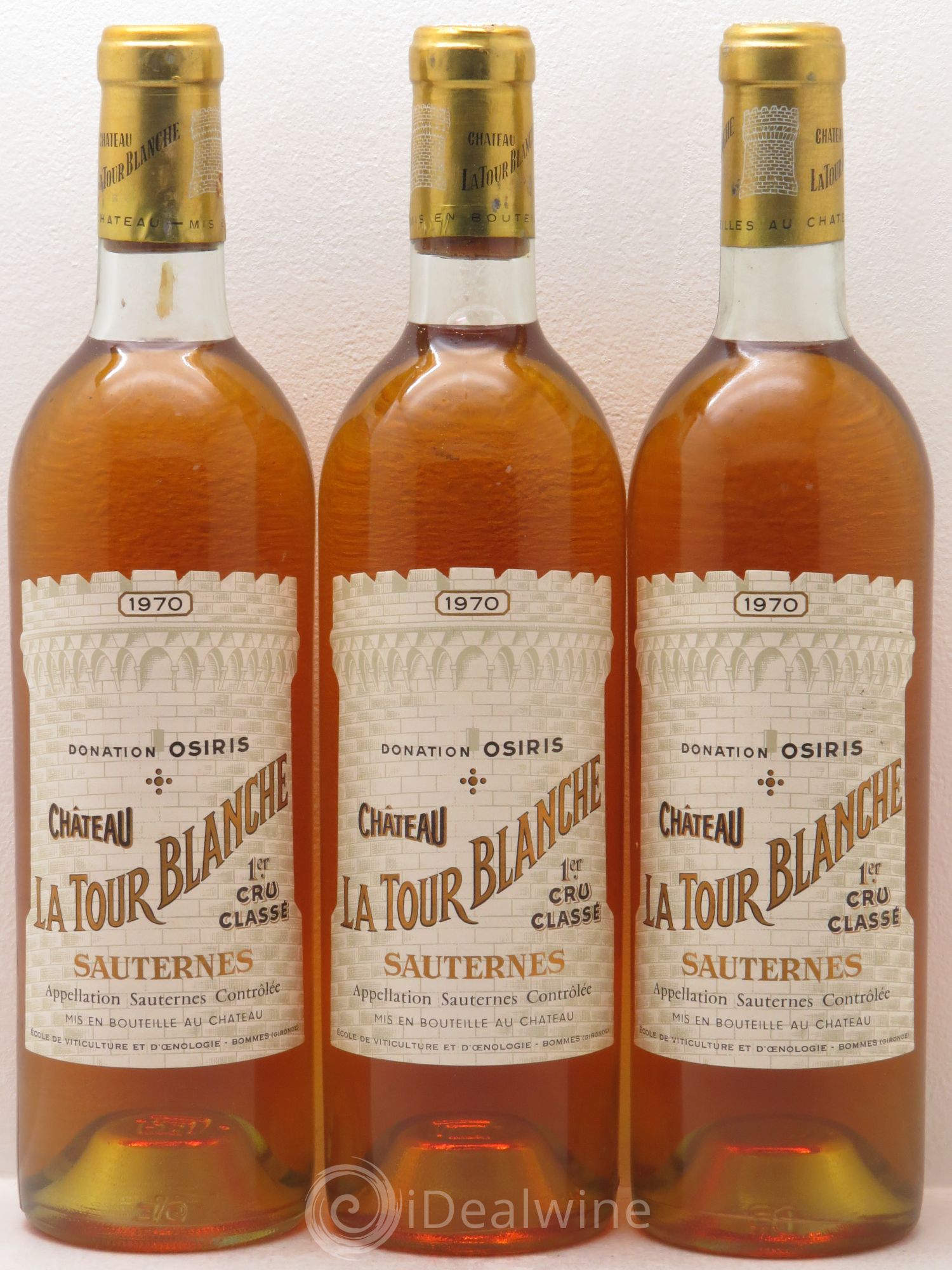 Château la Tour Blanche 1er Grand Cru Classé 1970 - Lotto di 3 bottiglie - 0