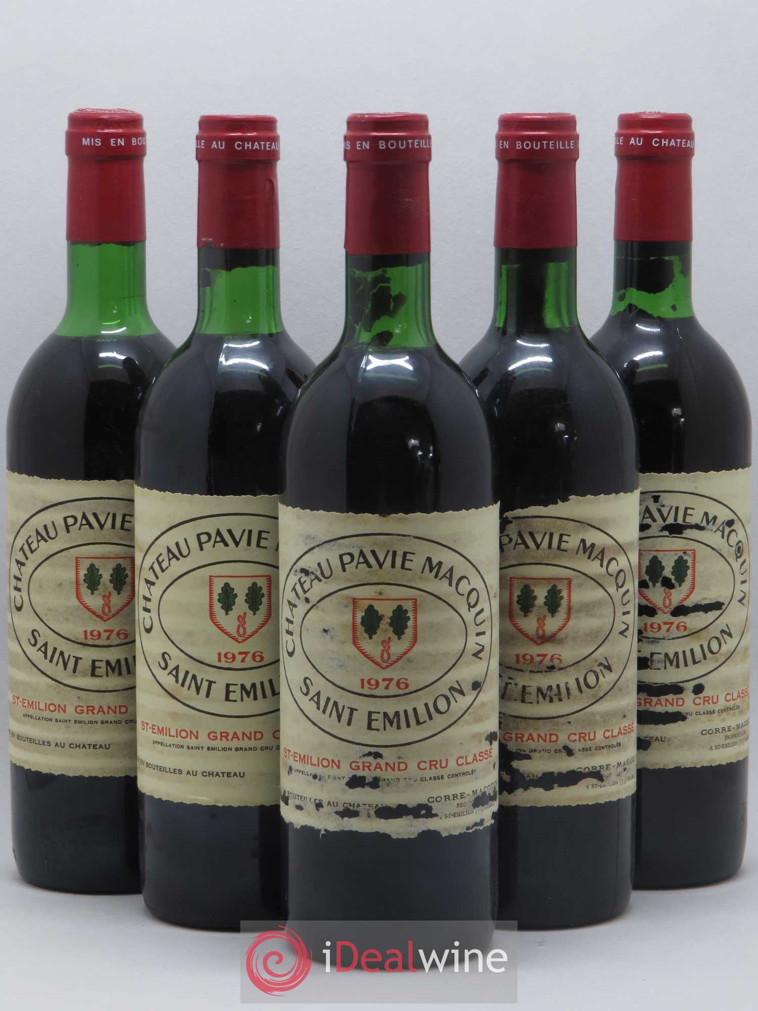 Château Pavie Macquin 1er Grand Cru Classé B 1976 - Lot de 5 bouteilles - 0