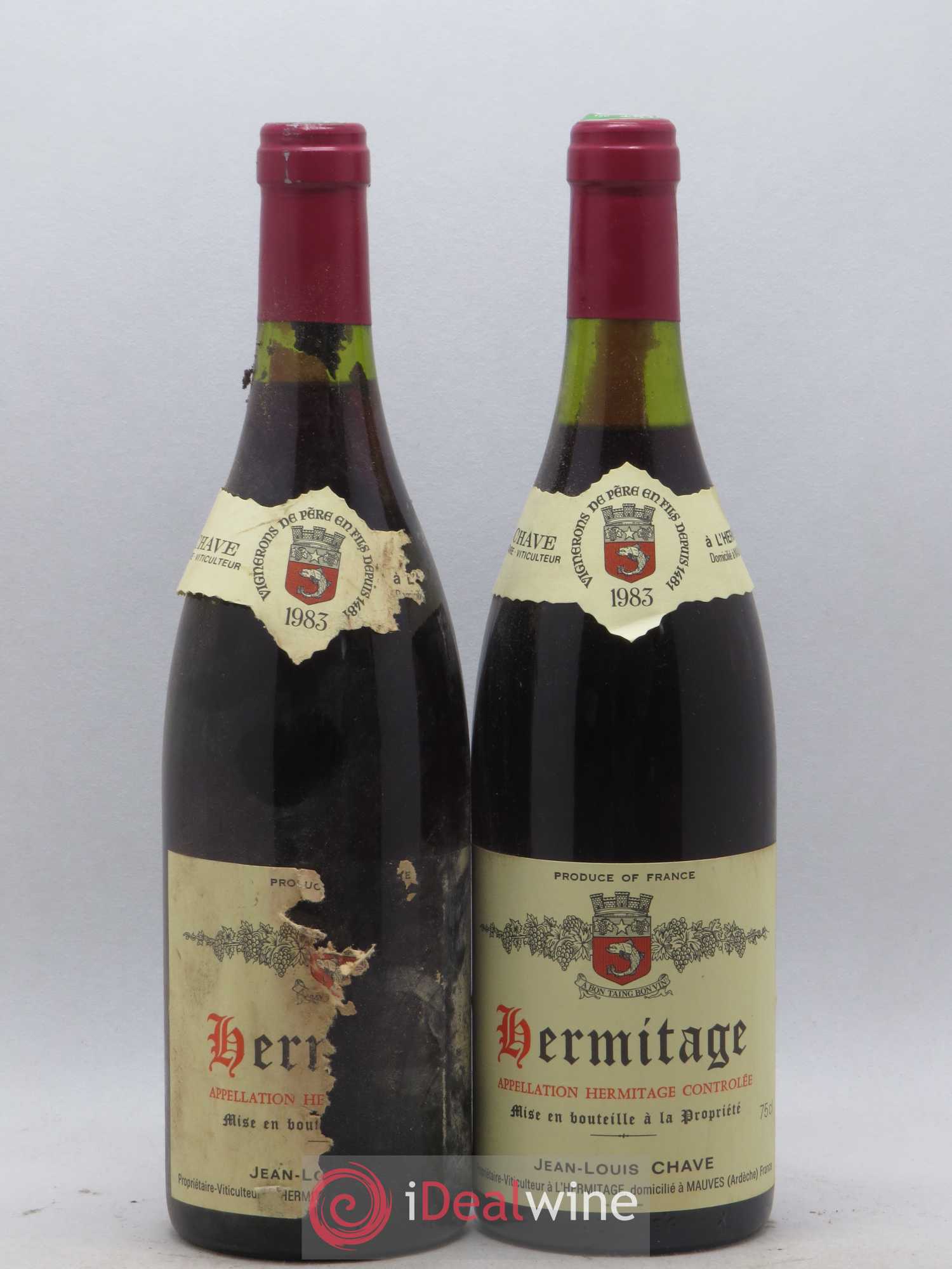 Hermitage Jean-Louis Chave 1983 - Lot de 2 bouteilles - 0
