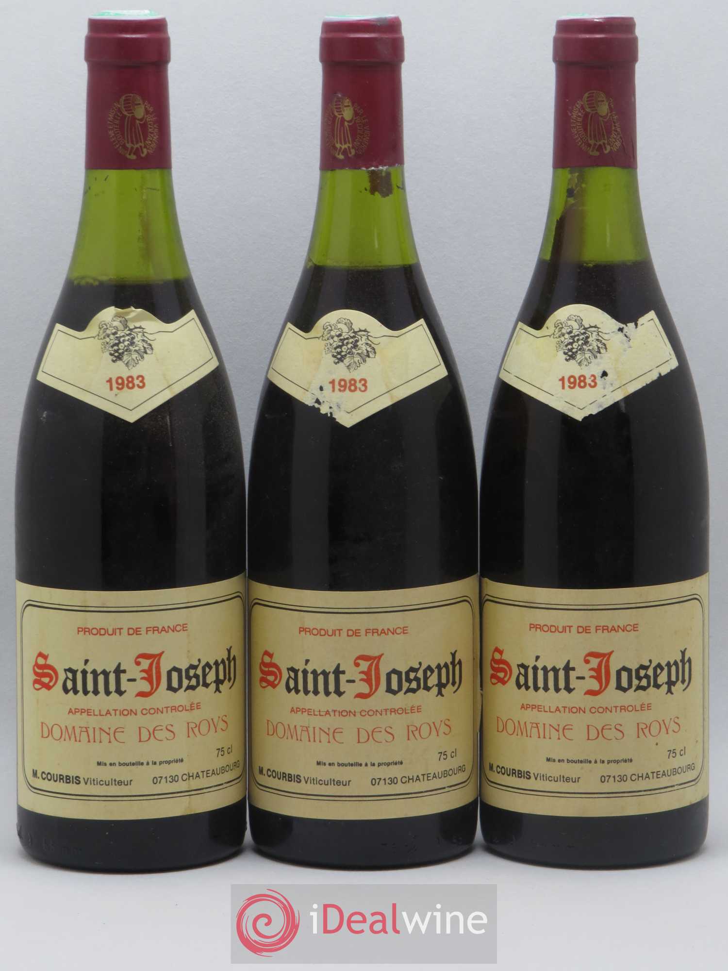 Saint-Joseph Domaine des Roys 1983 - Lot de 3 bouteilles - 0