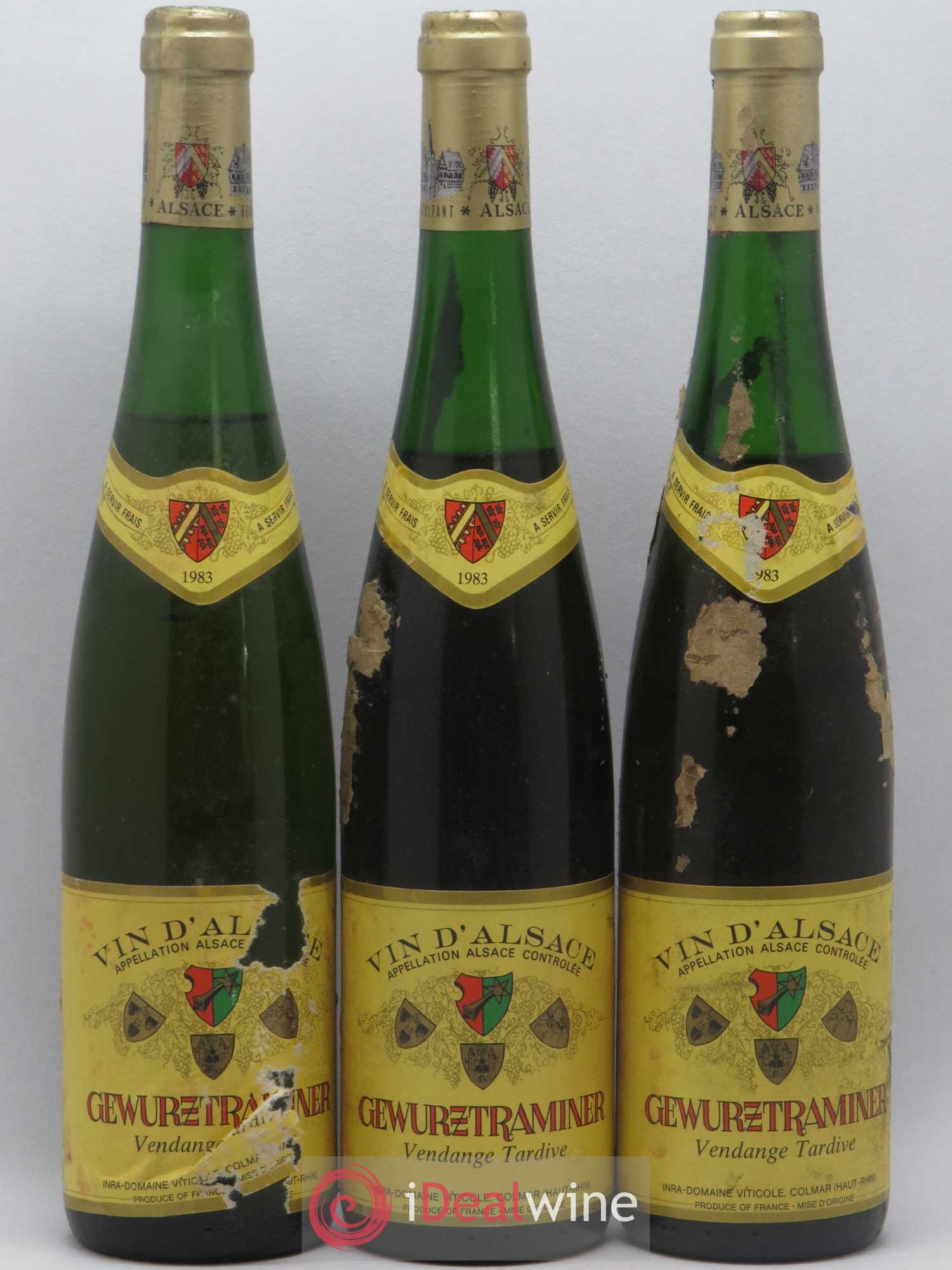 Gewurztraminer Vendanges tardives Domaine viticole Colmar 1983 - Posten von 3 Flaschen - 0