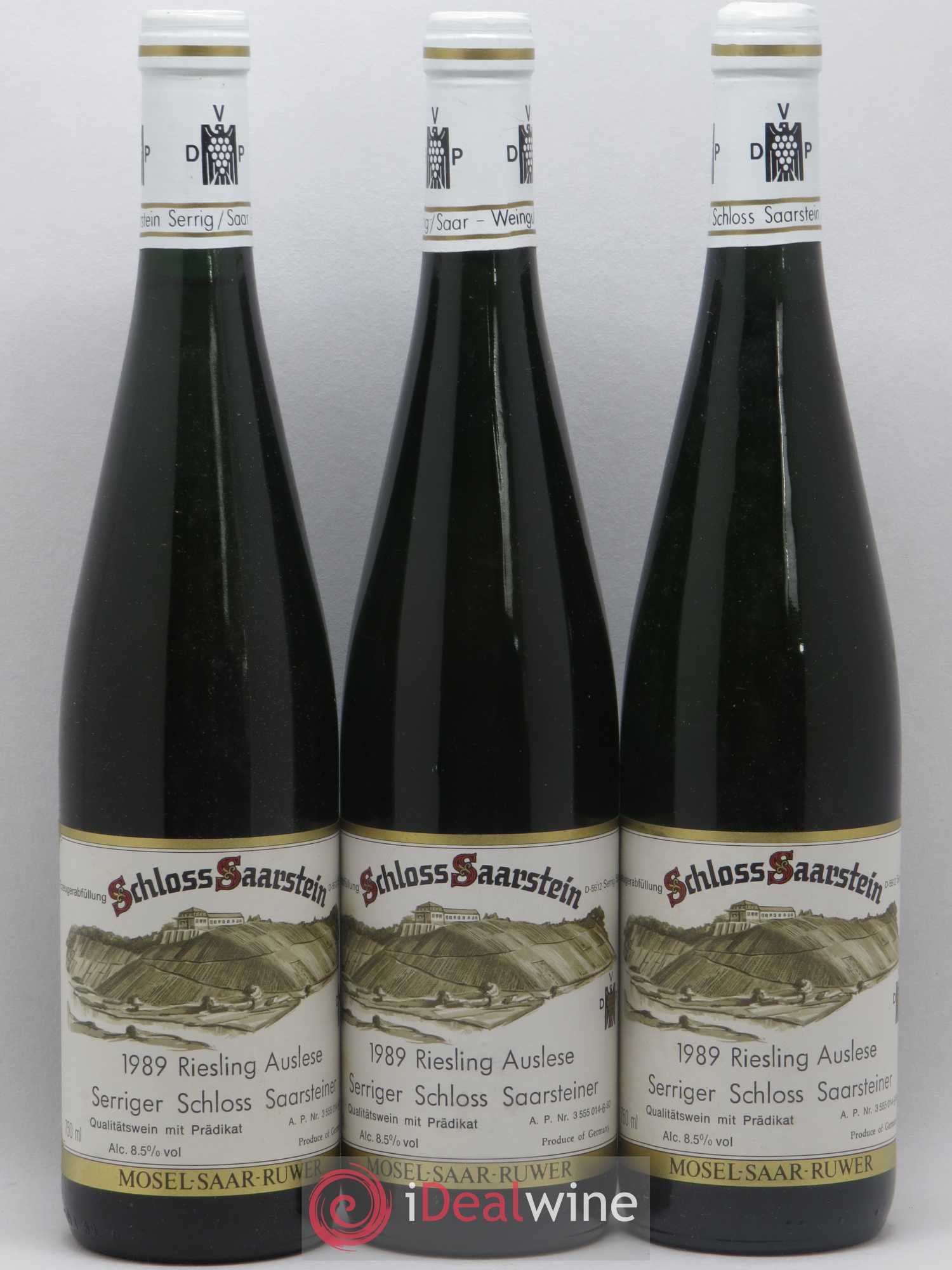 Allemagne Mosel-Saar Serriger Schloss Saarsteiner Riesling Auslese Schloss Saarstein 1989 - Posten von 3 Flaschen - 0