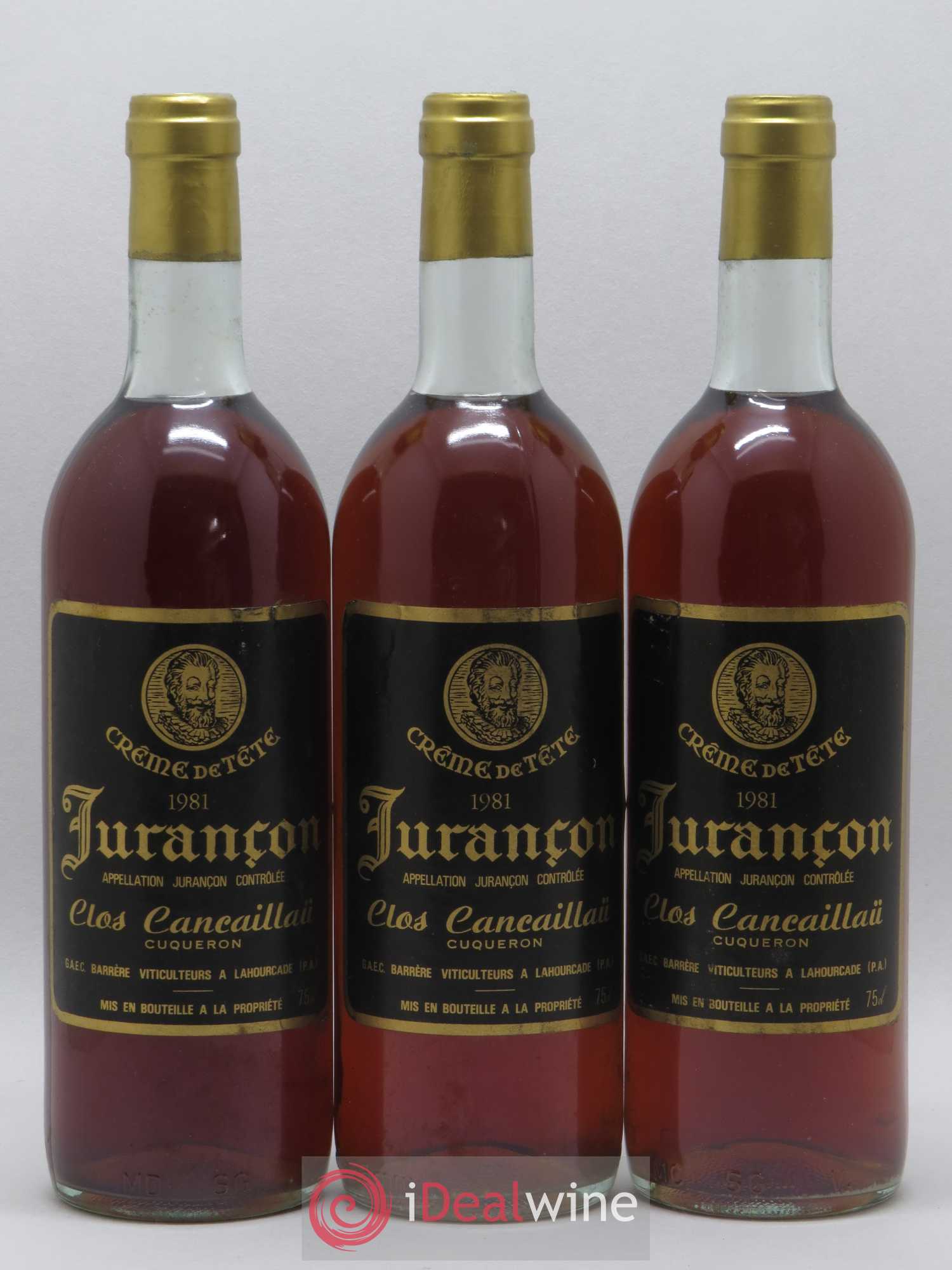 Jurançon Clos Cancaillau Crème de Tête (sans prix de reserve) 1981 - Lotto di 3 bottiglie - 0