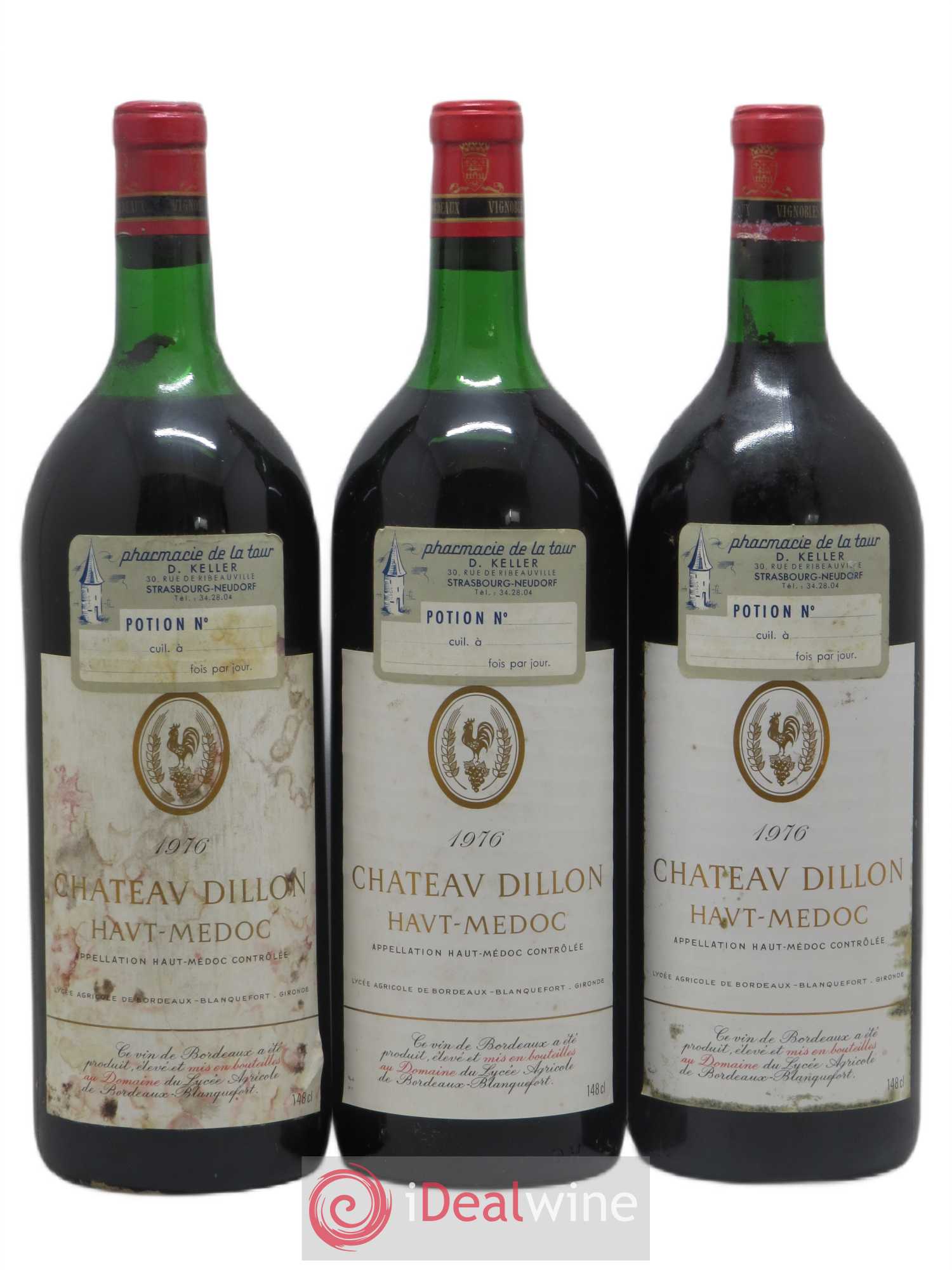 Château Dillon Cru Bourgeois 1976 - Lot de 3 magnums - 0