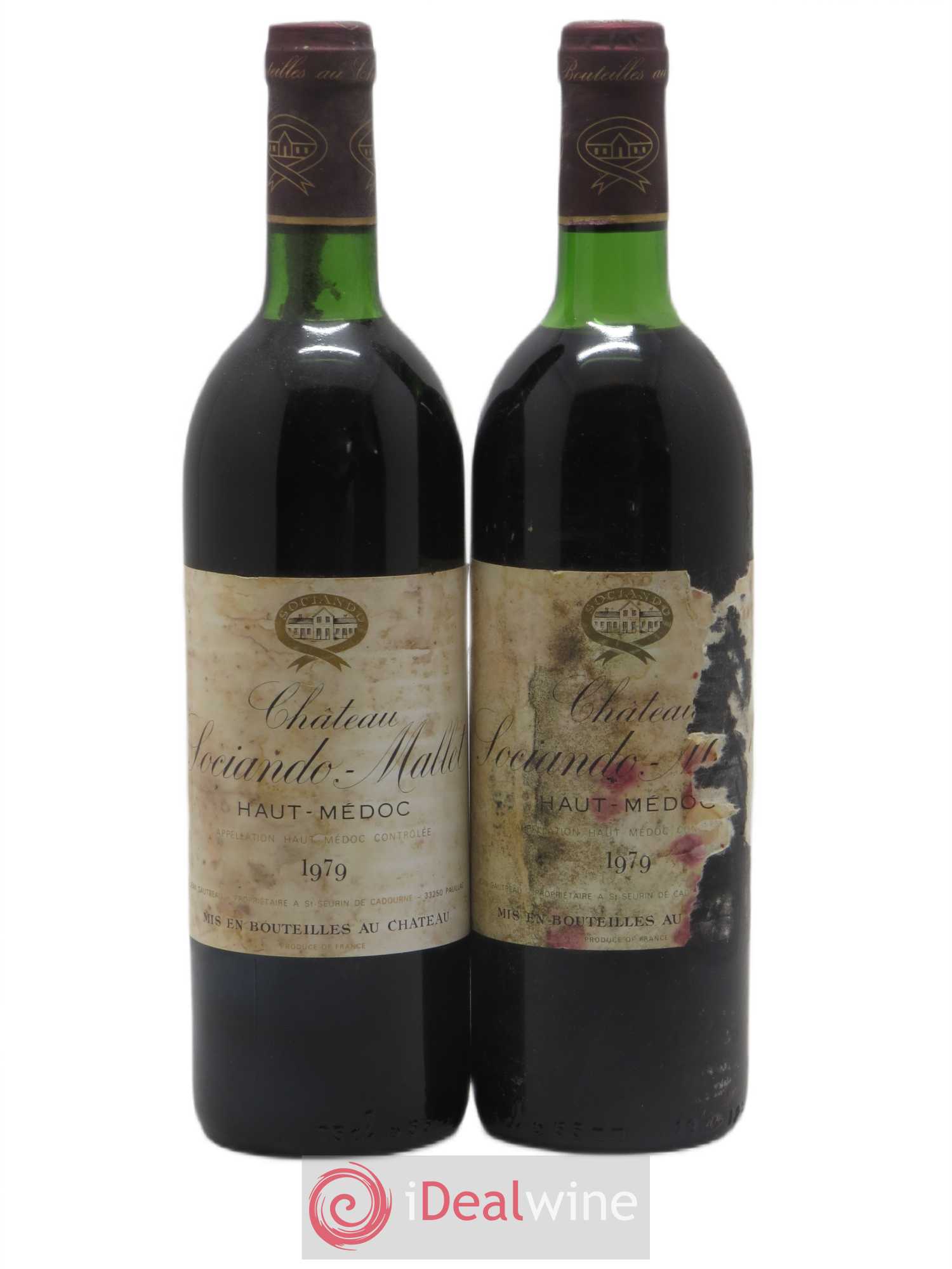 Château Sociando Mallet 1979 - Lot de 2 bouteilles - 0