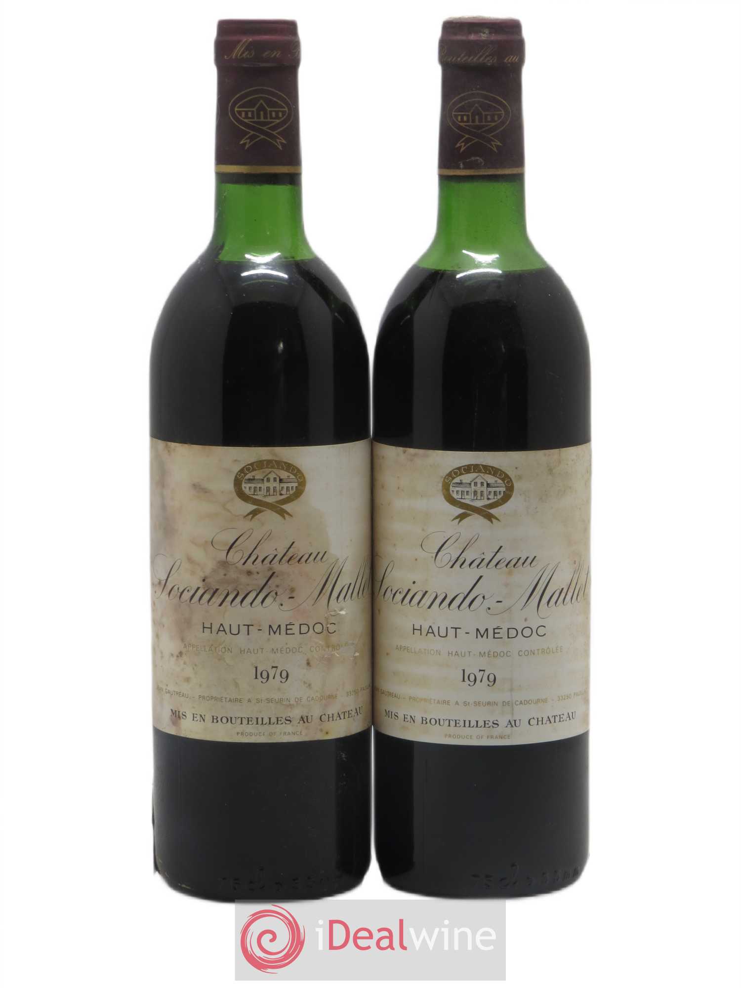 Château Sociando Mallet 1979 - Lot de 2 bouteilles - 0