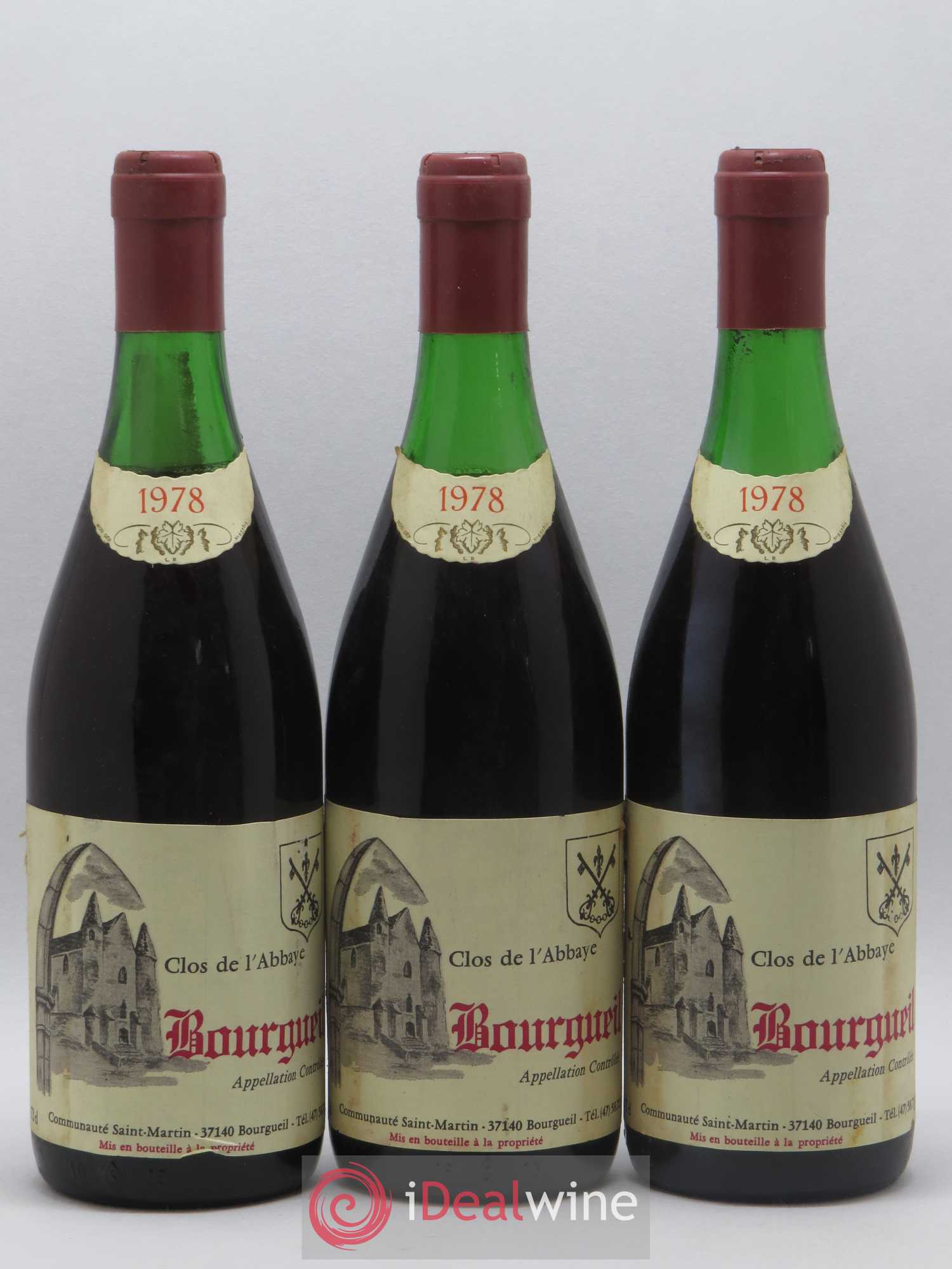 Bourgueil Clos de L'Abbaye 1978 - Posten von 3 Flaschen - 0