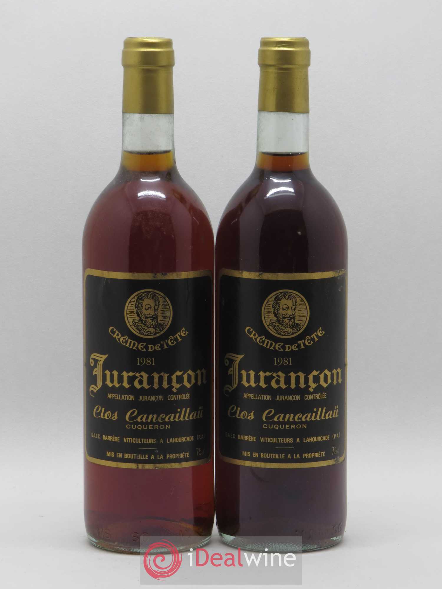 Jurançon Clos Cancaillau Crème de Tête (sans prix de reserve) 1981 - Posten von 2 Flaschen - 0
