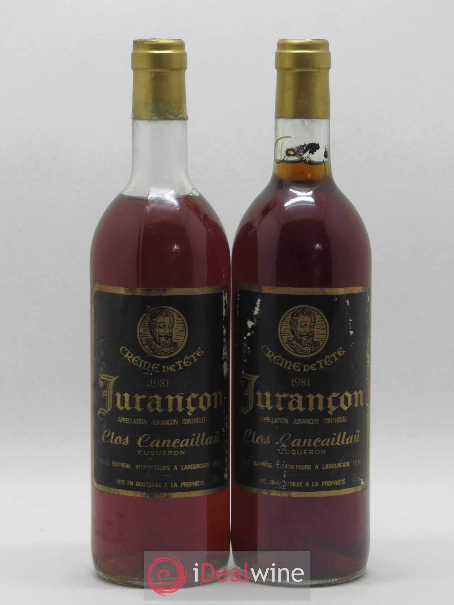 Jurançon Clos Cancaillau Crème de Tête (sans prix de reserve) 1981 - Posten von 2 Flaschen - 0