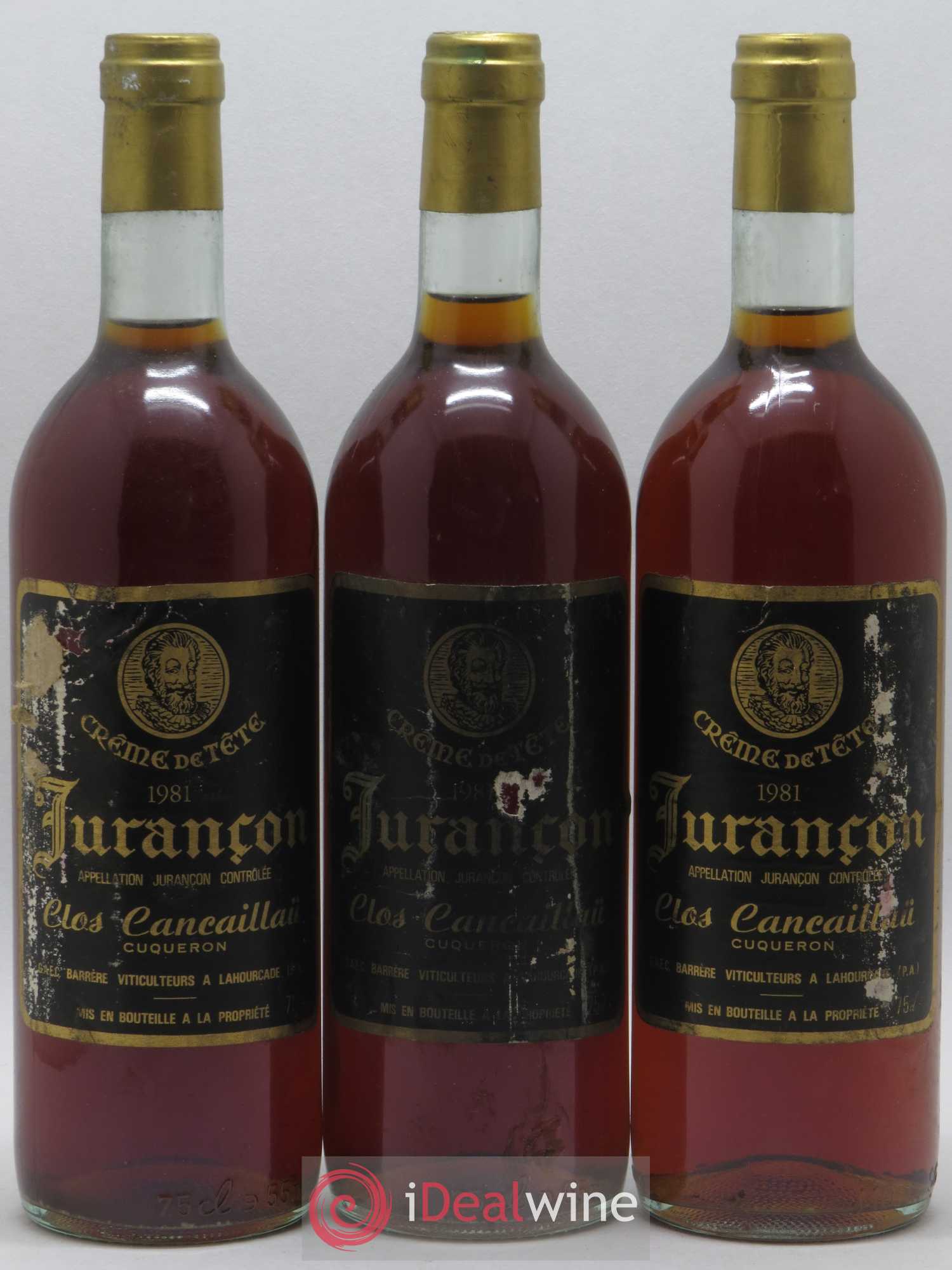 Jurançon Clos Cancaillau Crème de Tête (sans prix de reserve) 1981 - Posten von 6 Flaschen - 1