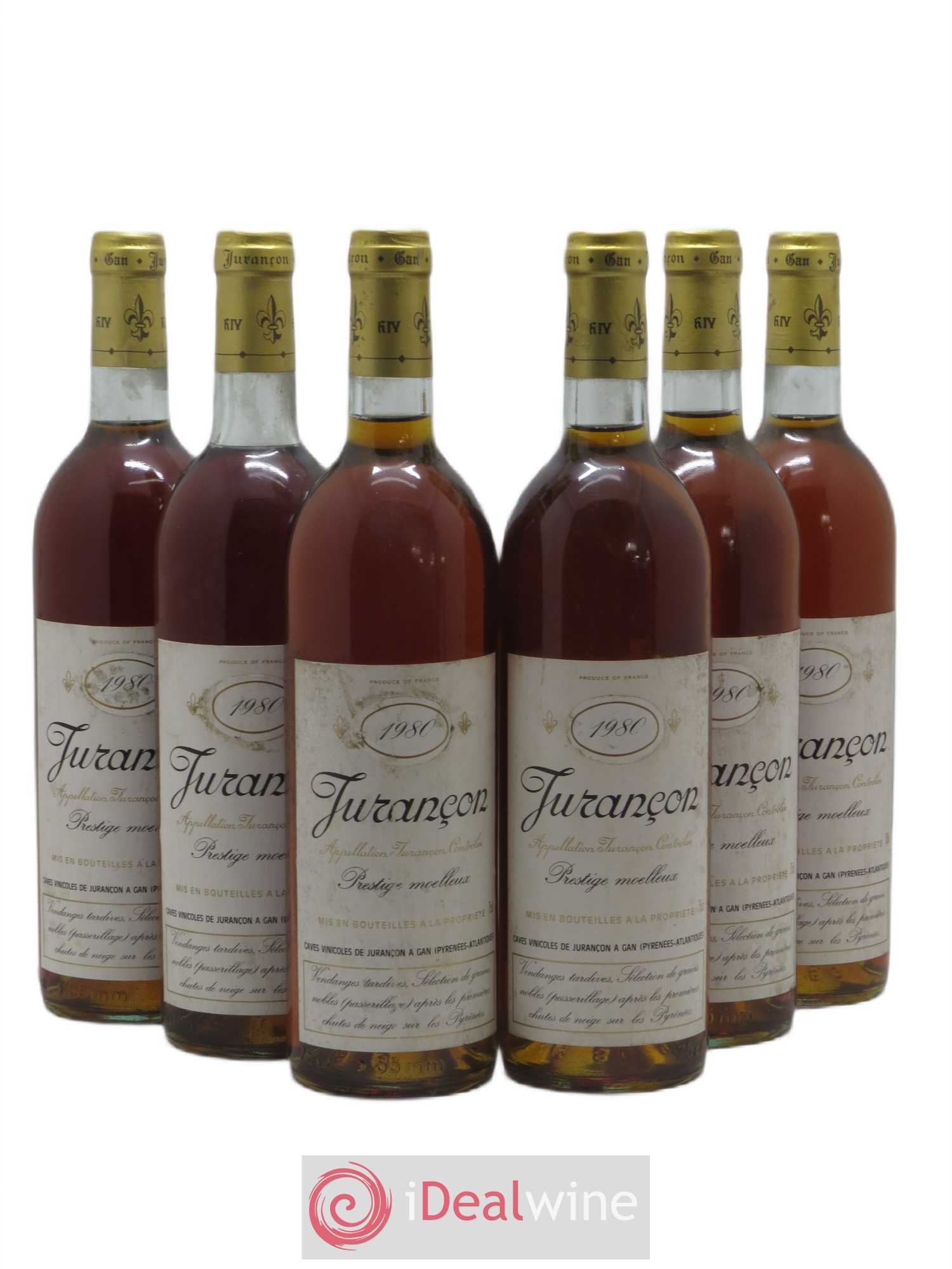Jurançon Prestige Séléction de grains nobles Caves Gan 1980 - Lotto di 6 bottiglie - 0