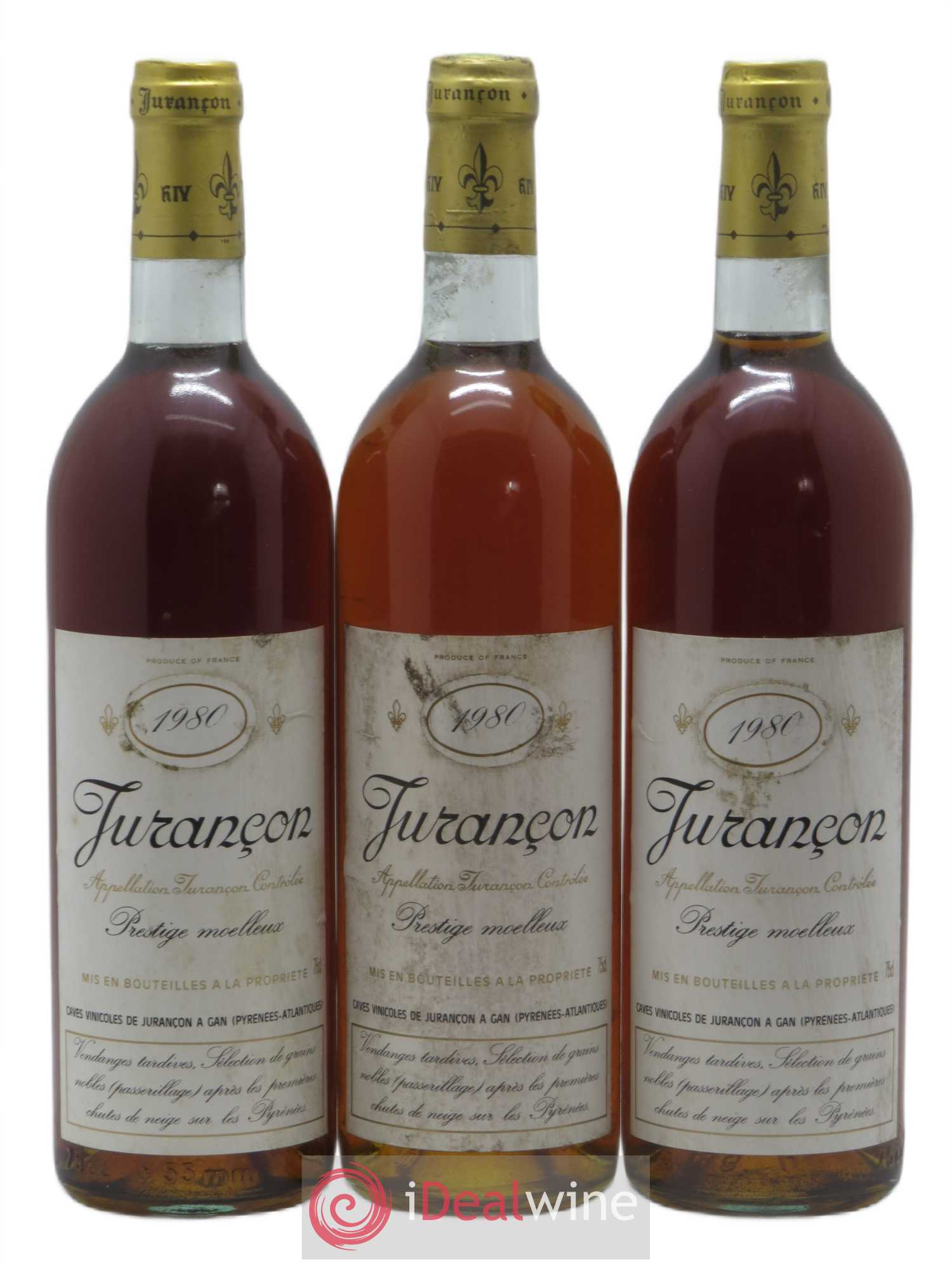 Jurançon Prestige Séléction de grains nobles Caves Gan 1980 - Lotto di 3 bottiglie - 0