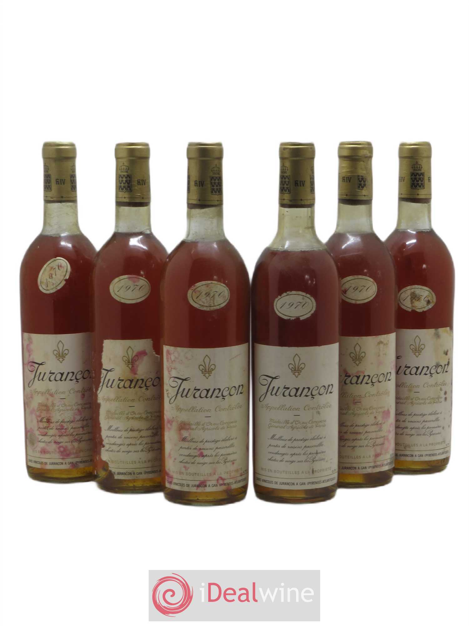 Jurançon Prestige Séléction de grains nobles Caves Gan 1970 - Lotto di 6 bottiglie - 0