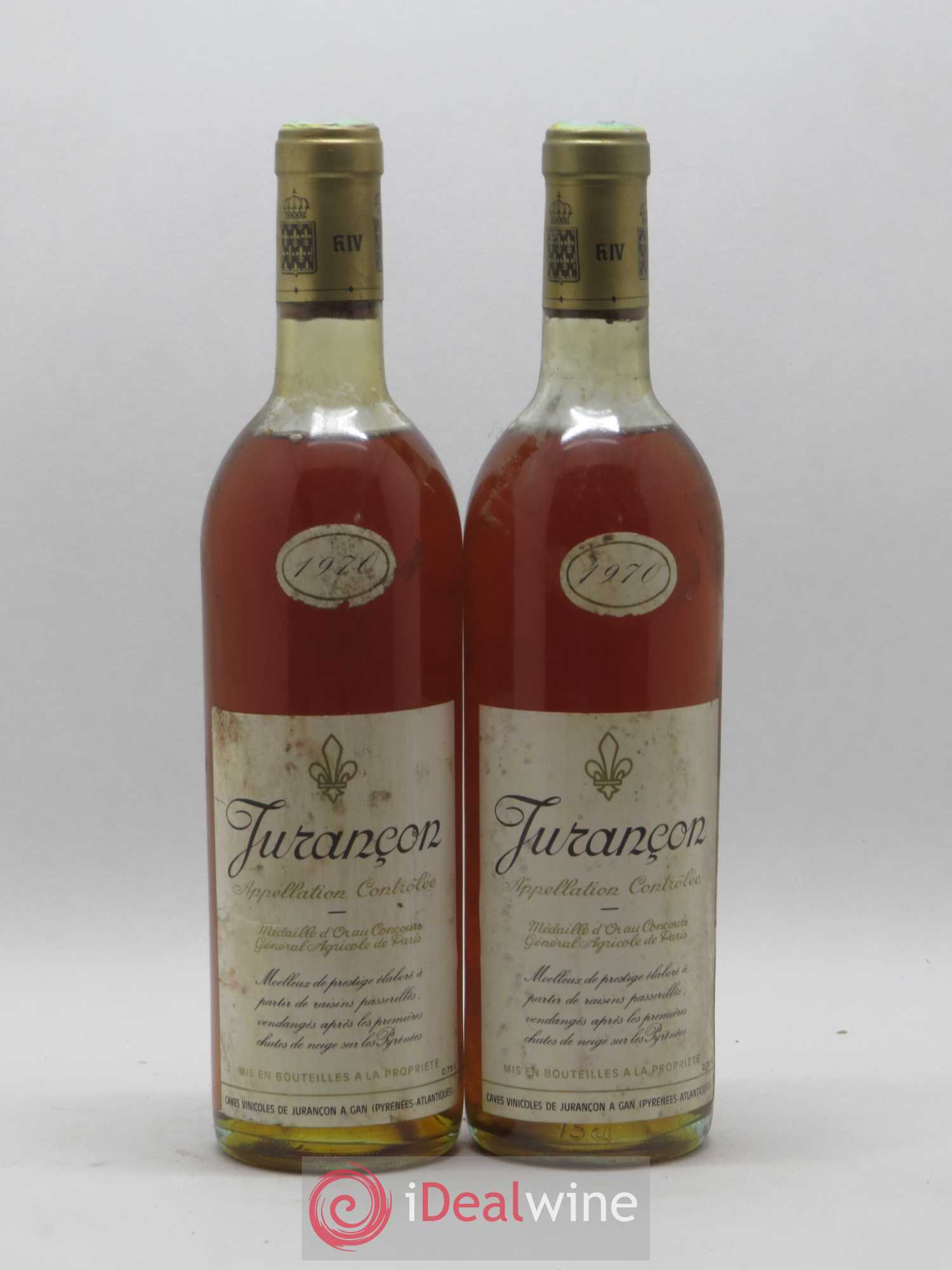 Jurançon Prestige Séléction de grains nobles Caves Gan 1970 - Lotto di 2 bottiglie - 0