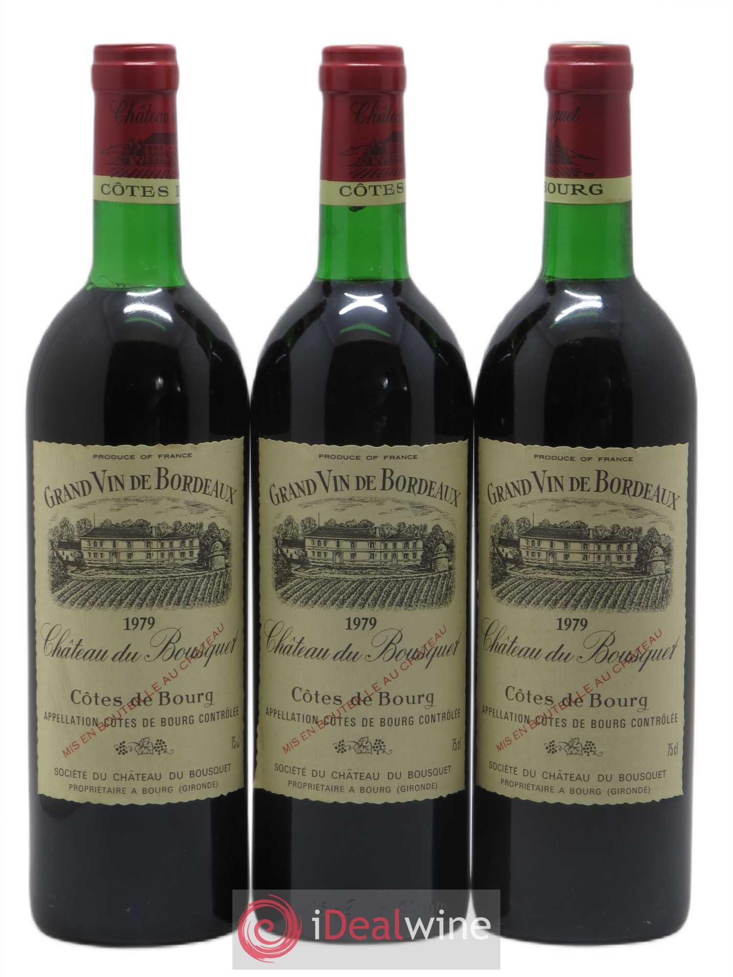 Côtes de Bourg Château Busquet 1979 - Lot de 3 bouteilles - 0