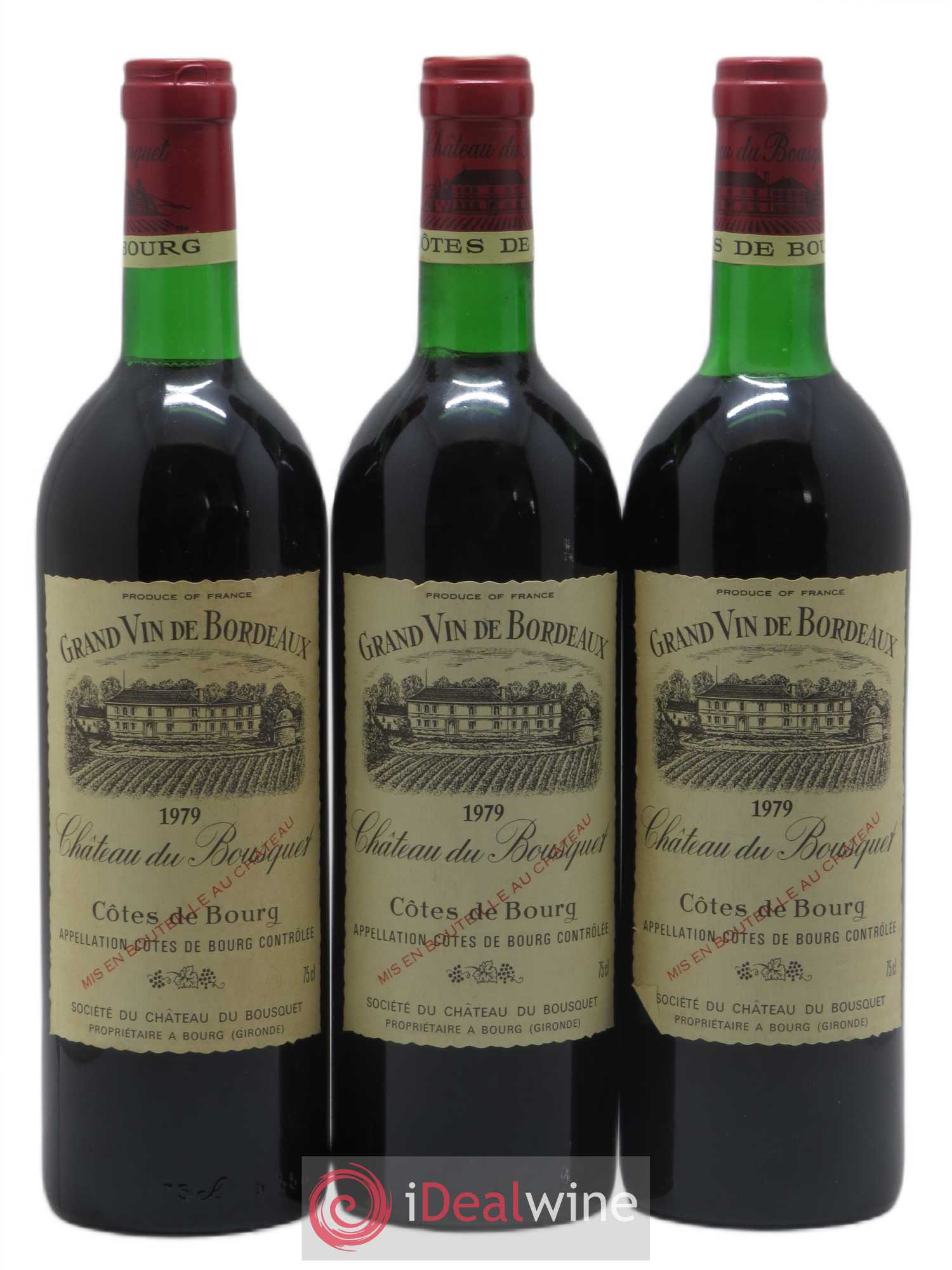 Côtes de Bourg Château Busquet 1979 - Lot de 3 bouteilles - 0