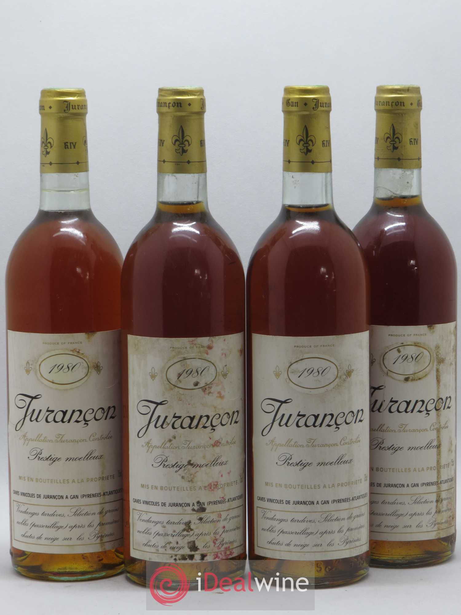 Jurançon Prestige Séléction de grains nobles Caves Gan 1980 - Lotto di 4 bottiglie - 0