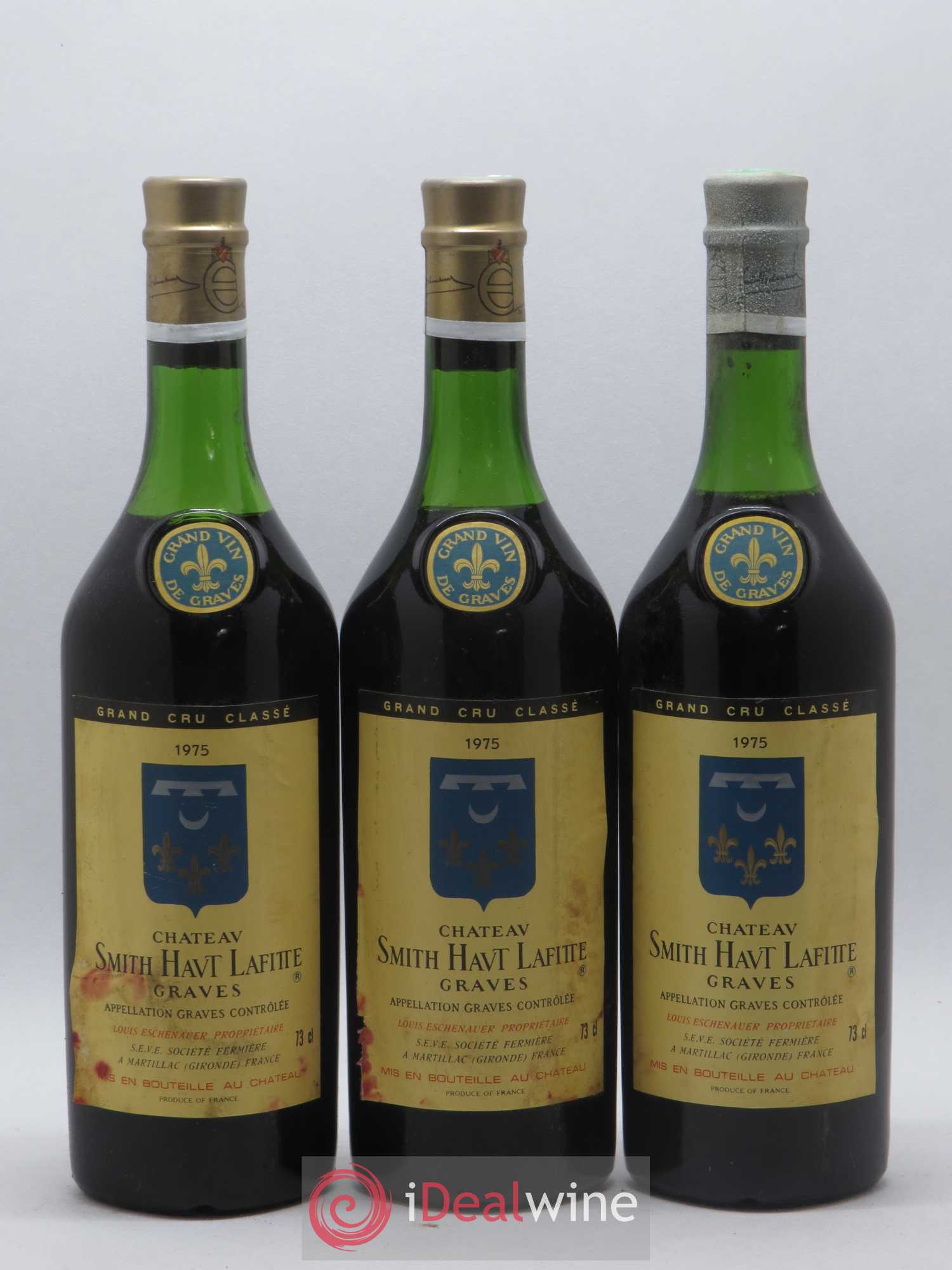 Château Smith Haut Lafitte Cru Classé de Graves 1975 - Lot de 3 bouteilles - 0