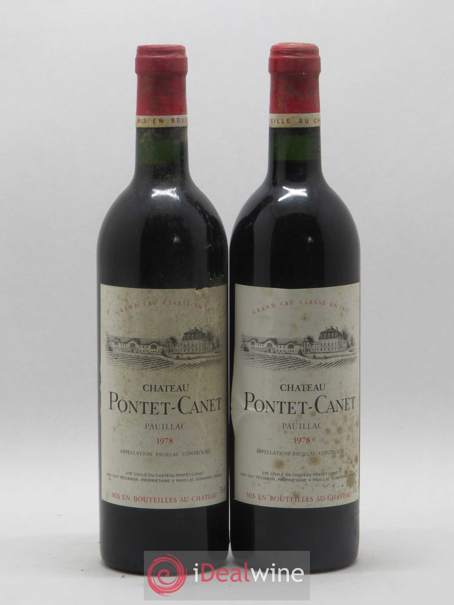 Château Pontet Canet 5ème Grand Cru Classé 1978 - Lot de 2 bouteilles - 0