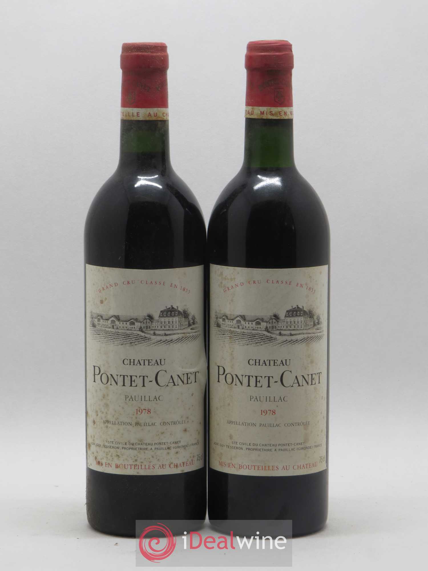 Château Pontet Canet 5ème Grand Cru Classé 1978 - Lot de 2 bouteilles - 0