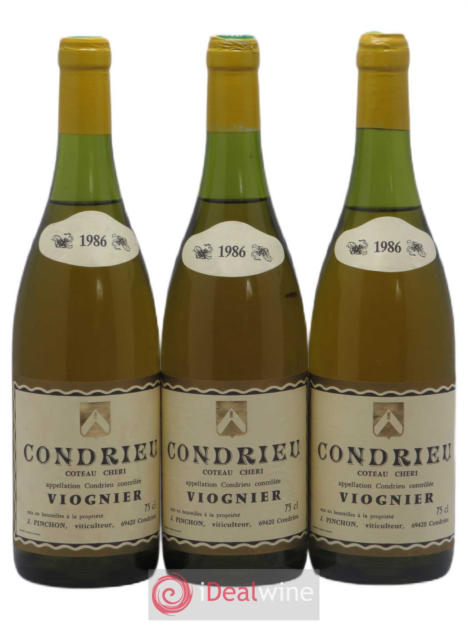 Condrieu Coteau Cheri Pinchon 1986 - Posten von 3 Flaschen - 0