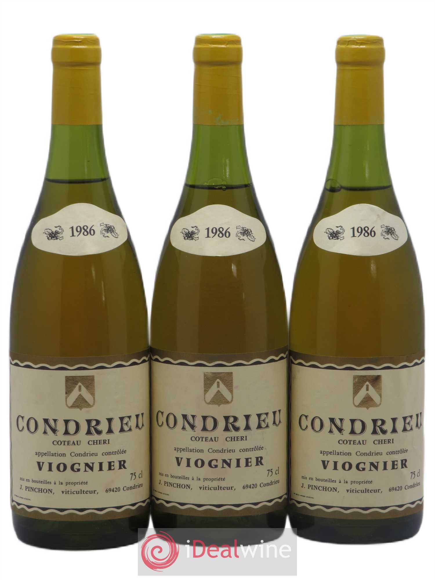 Condrieu Coteau Cheri Pinchon 1986 - Posten von 3 Flaschen - 0