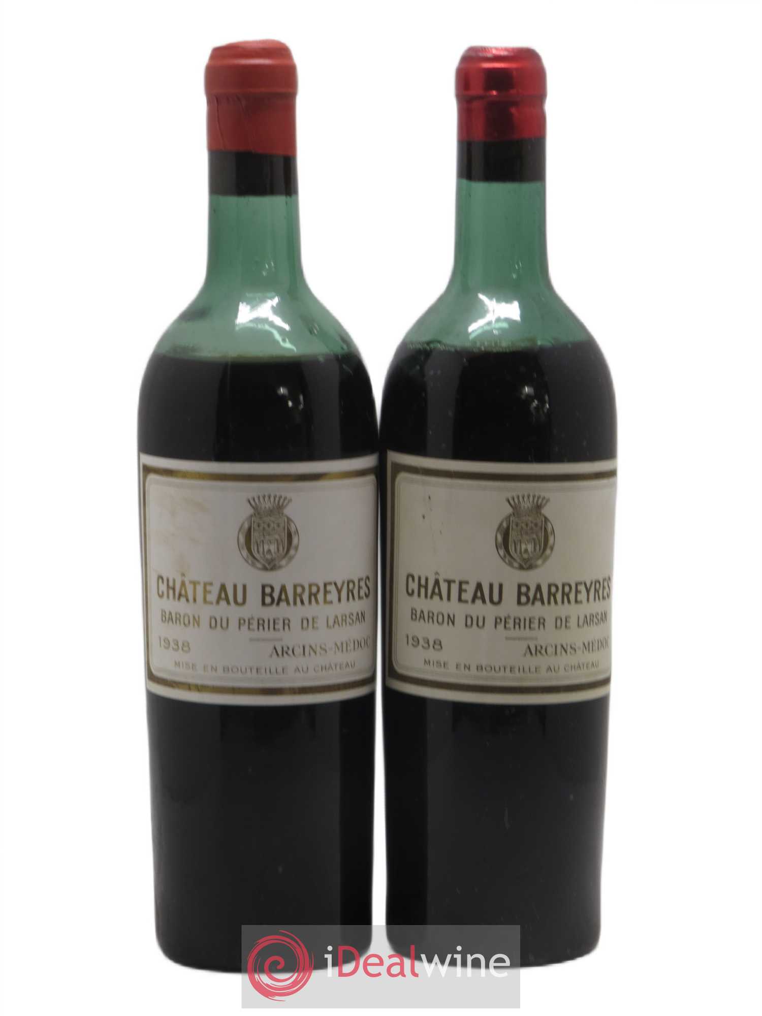 Château Barreyres Cru Bourgeois 1938 - Lot de 2 bouteilles - 0