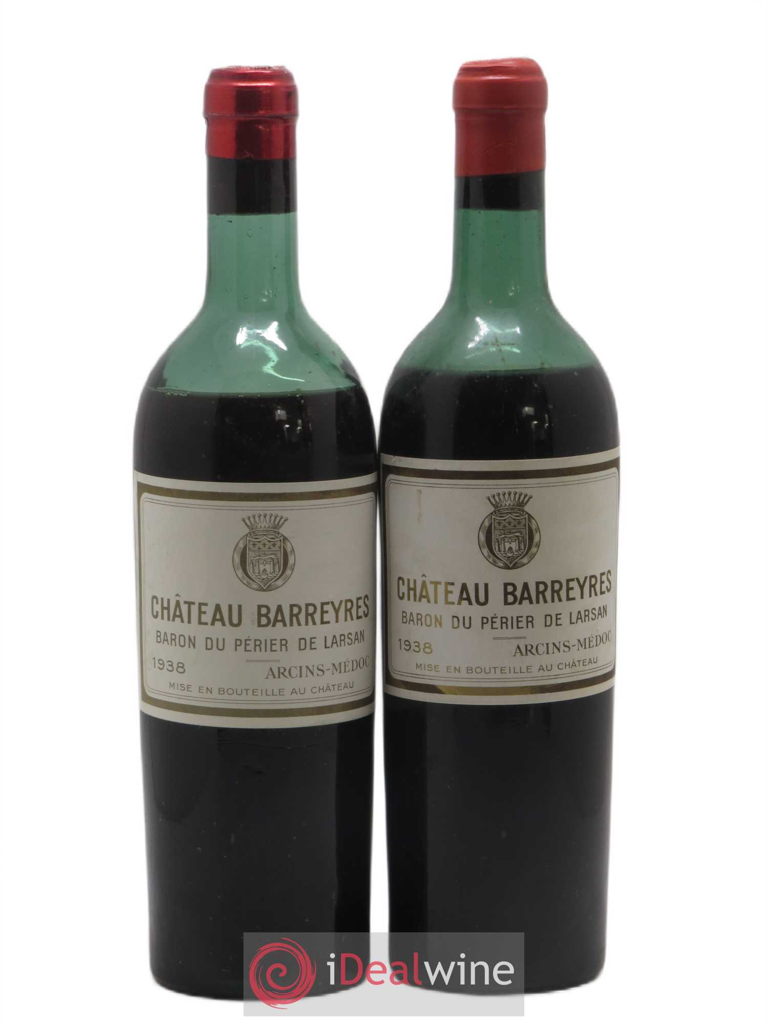 Château Barreyres Cru Bourgeois 1938 - Lot de 2 bouteilles - 0