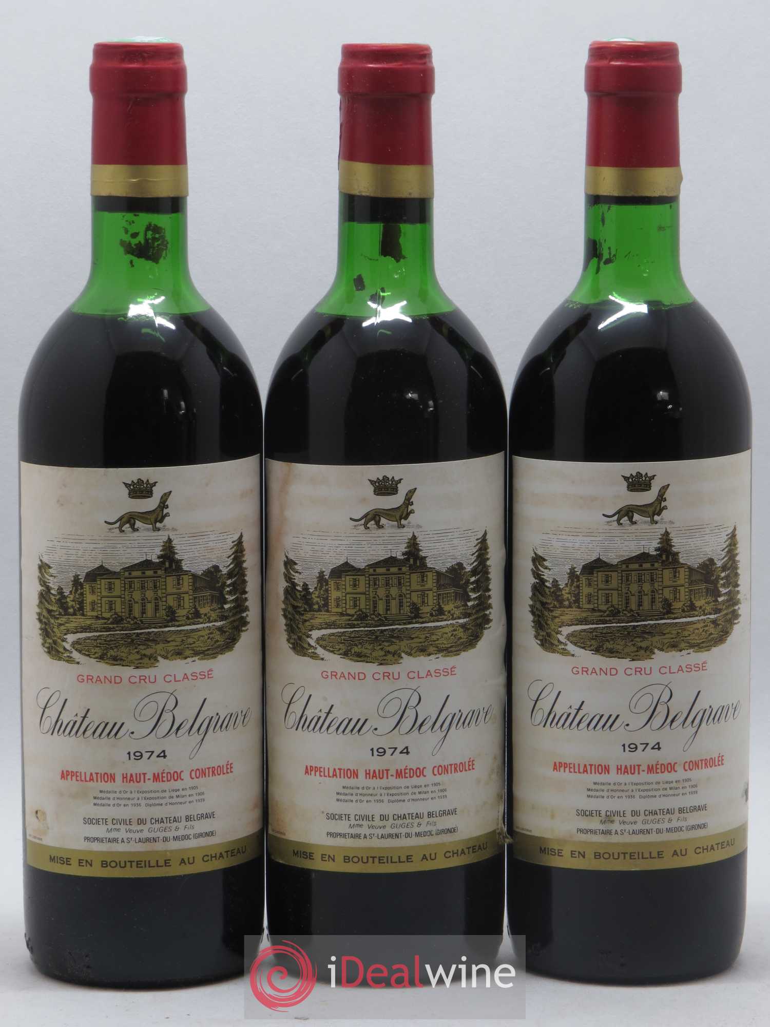Château Belgrave 5ème Grand Cru Classé 1974 - Lot de 12 bouteilles - 2
