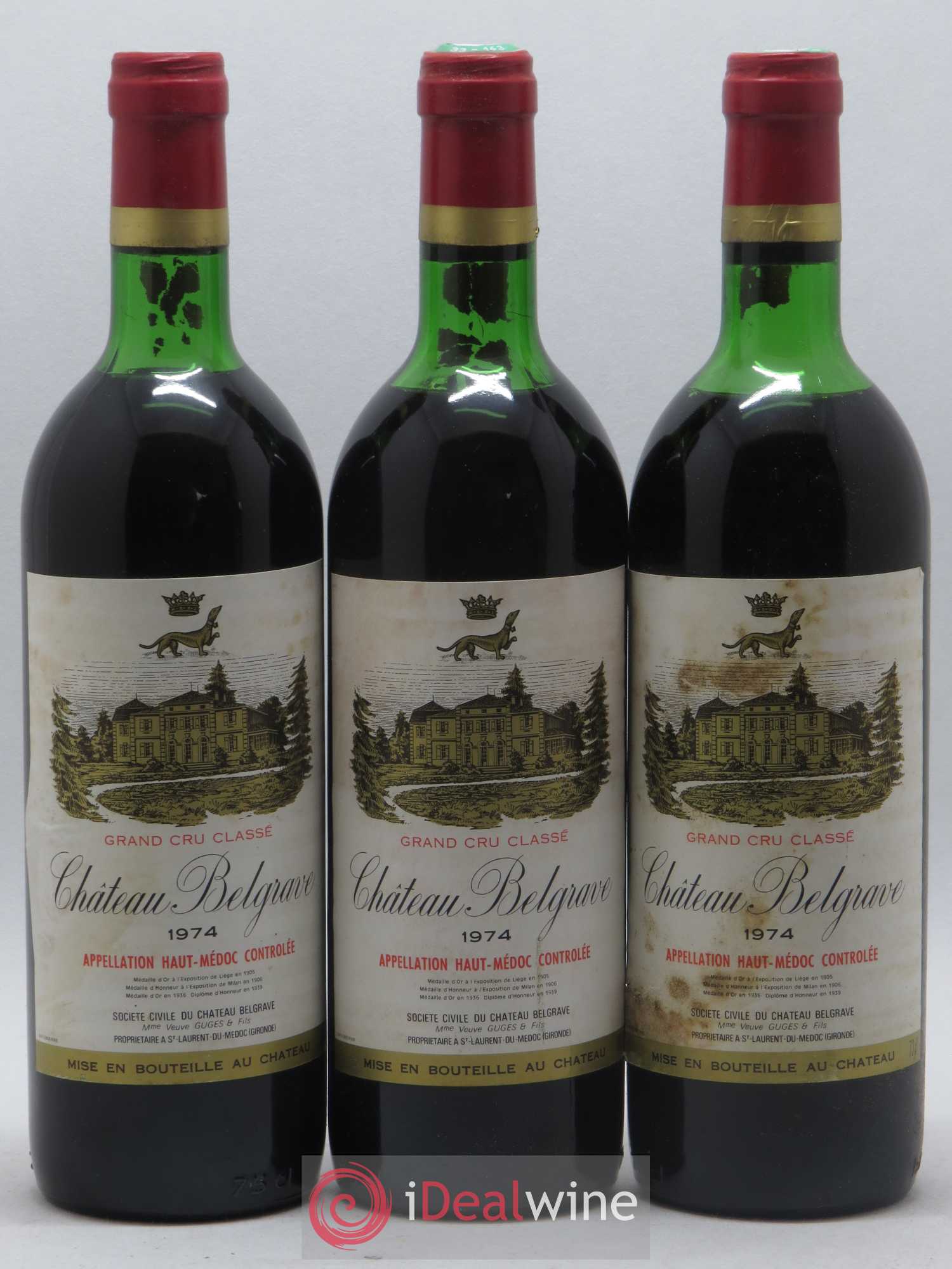 Château Belgrave 5ème Grand Cru Classé 1974 - Lot de 12 bouteilles - 3