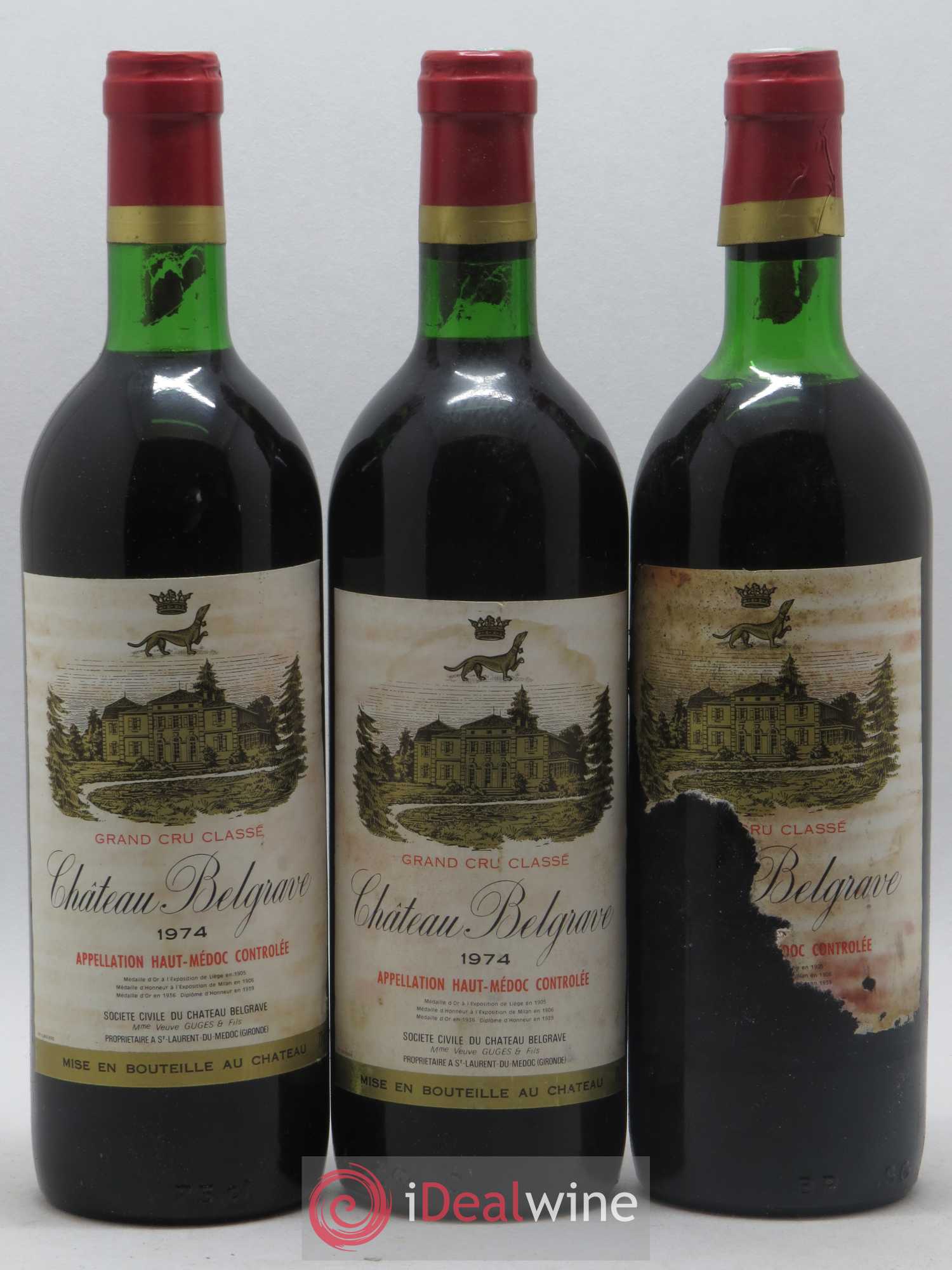 Château Belgrave 5ème Grand Cru Classé 1974 - Lot de 12 bouteilles - 4