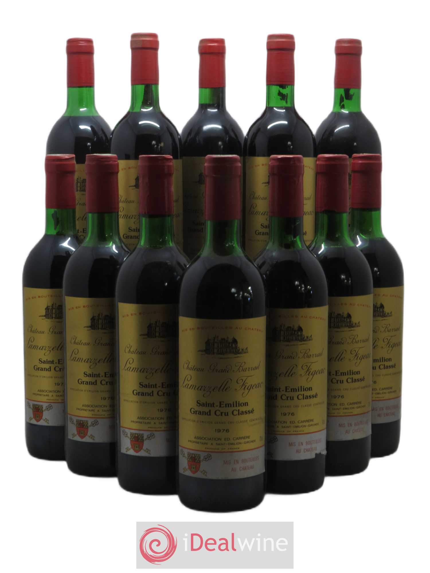 Château Grand Barrail Lamarzelle Figeac Grand Cru Classé 1976 - Lot de 12 bouteilles - 0