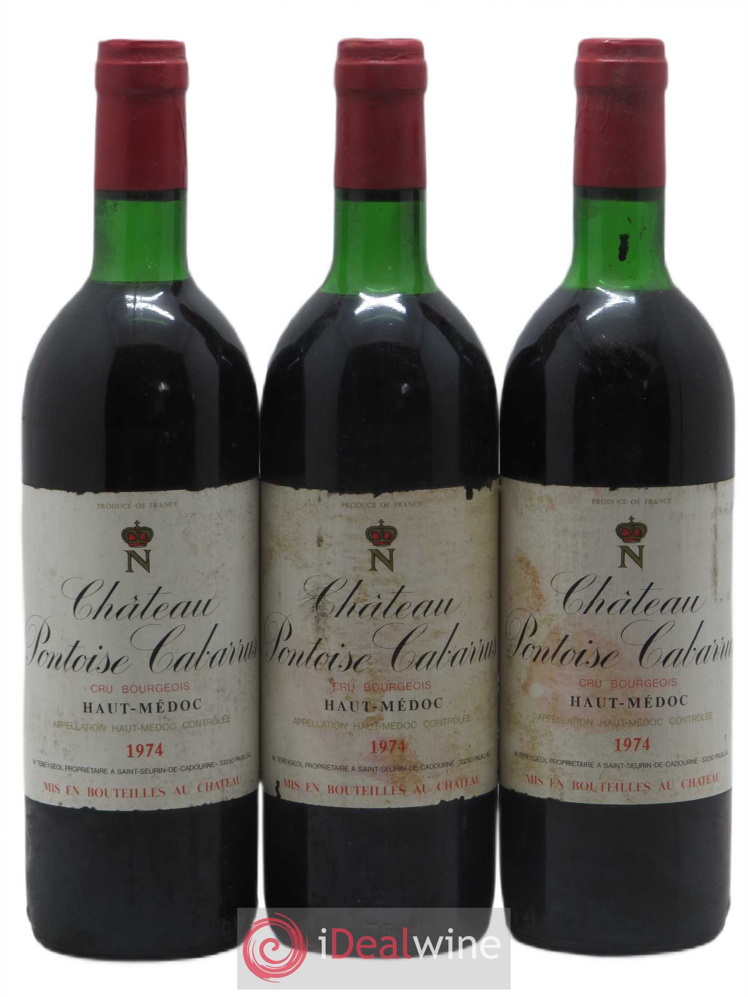 Haut Médoc Château Pontoise Cabarrus (sans prix de réserve) (sans prix de réserve) 1974 - Posten von 3 Flaschen - 0