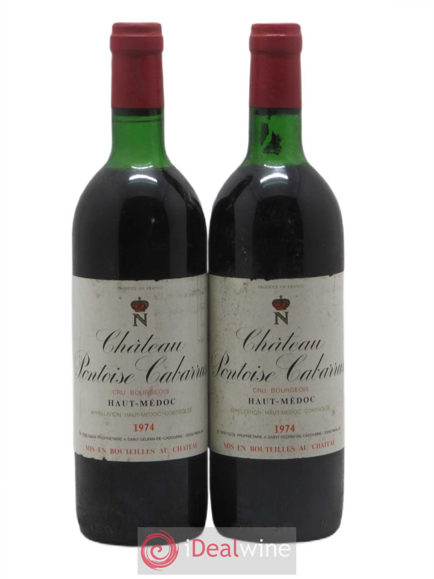 Haut Médoc Château Pontoise Cabarrus 1974 - Posten von 2 Flaschen - 0