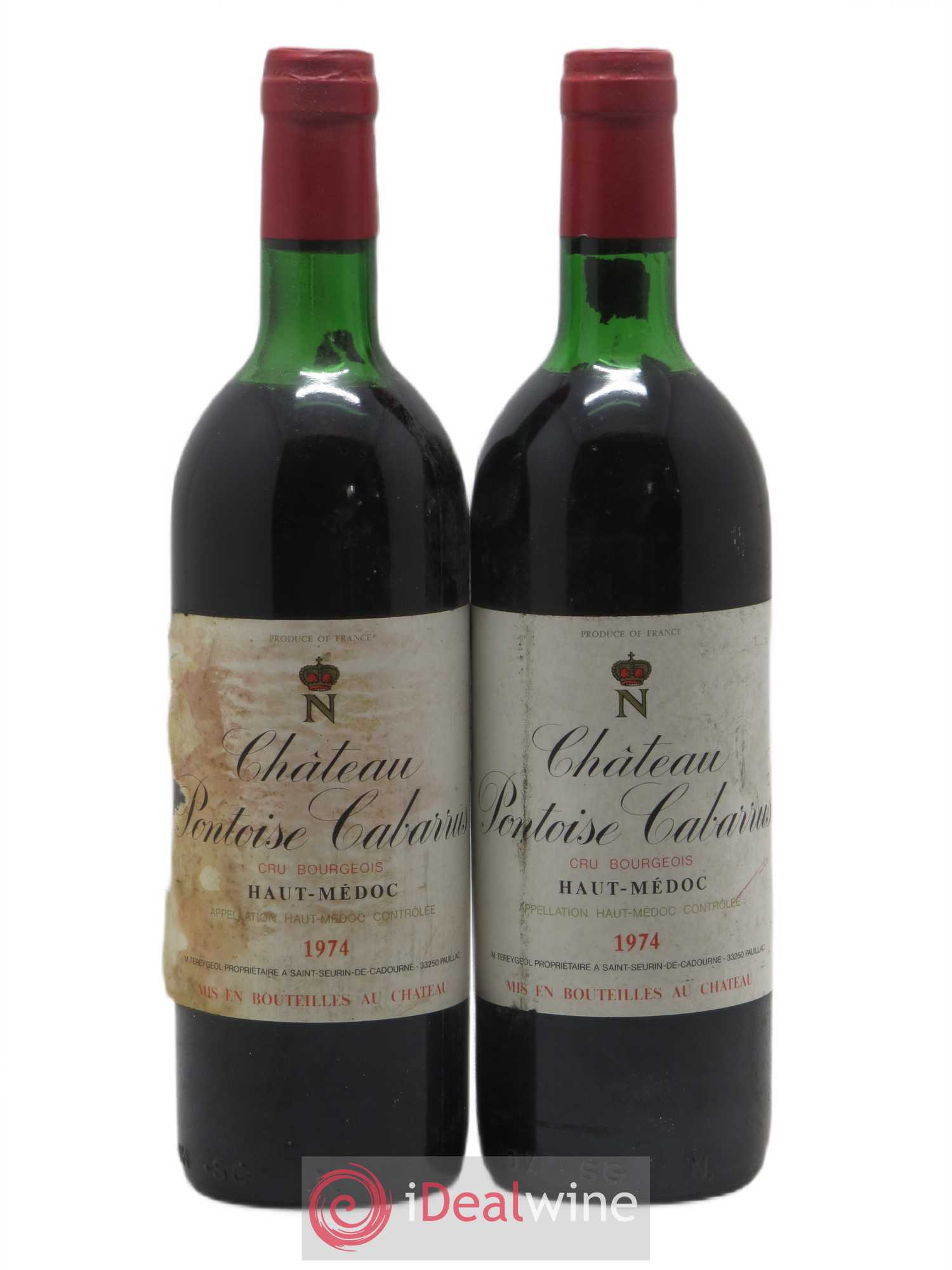 Haut Médoc Château Pontoise Cabarrus (sans prix de réserve) 1974 - Posten von 2 Flaschen - 0