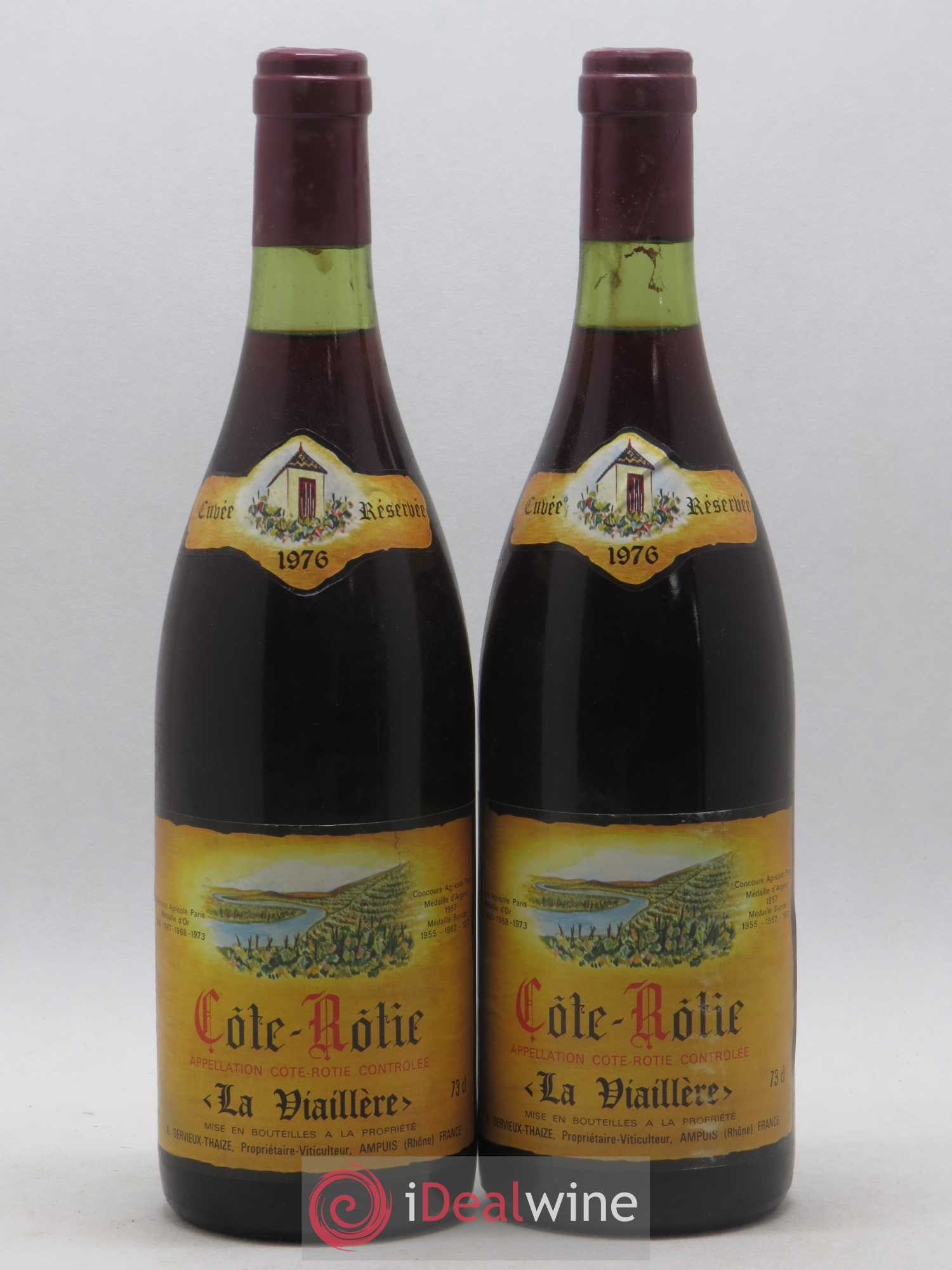 Côte-Rôtie La Viaillere Dervieux Thaize 1976 - Lot de 2 bouteilles - 0