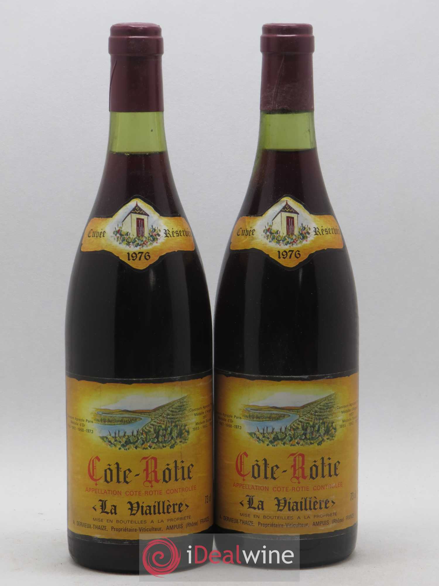 Côte-Rôtie La Viaillere Dervieux Thaize 1976 - Lot de 2 bouteilles - 0