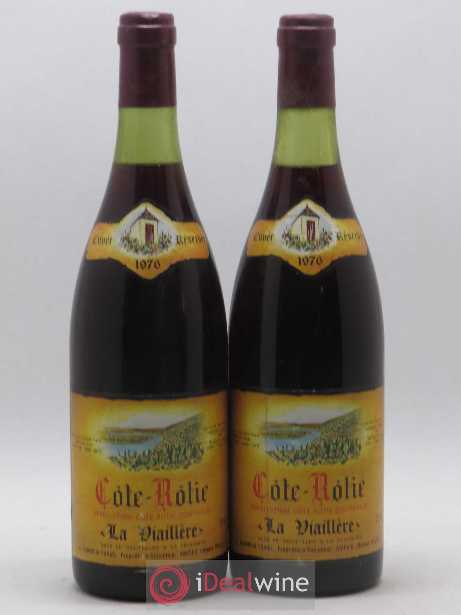 Côte-Rôtie La Viaillere Dervieux Thaize 1976 - Lot de 2 bouteilles - 0