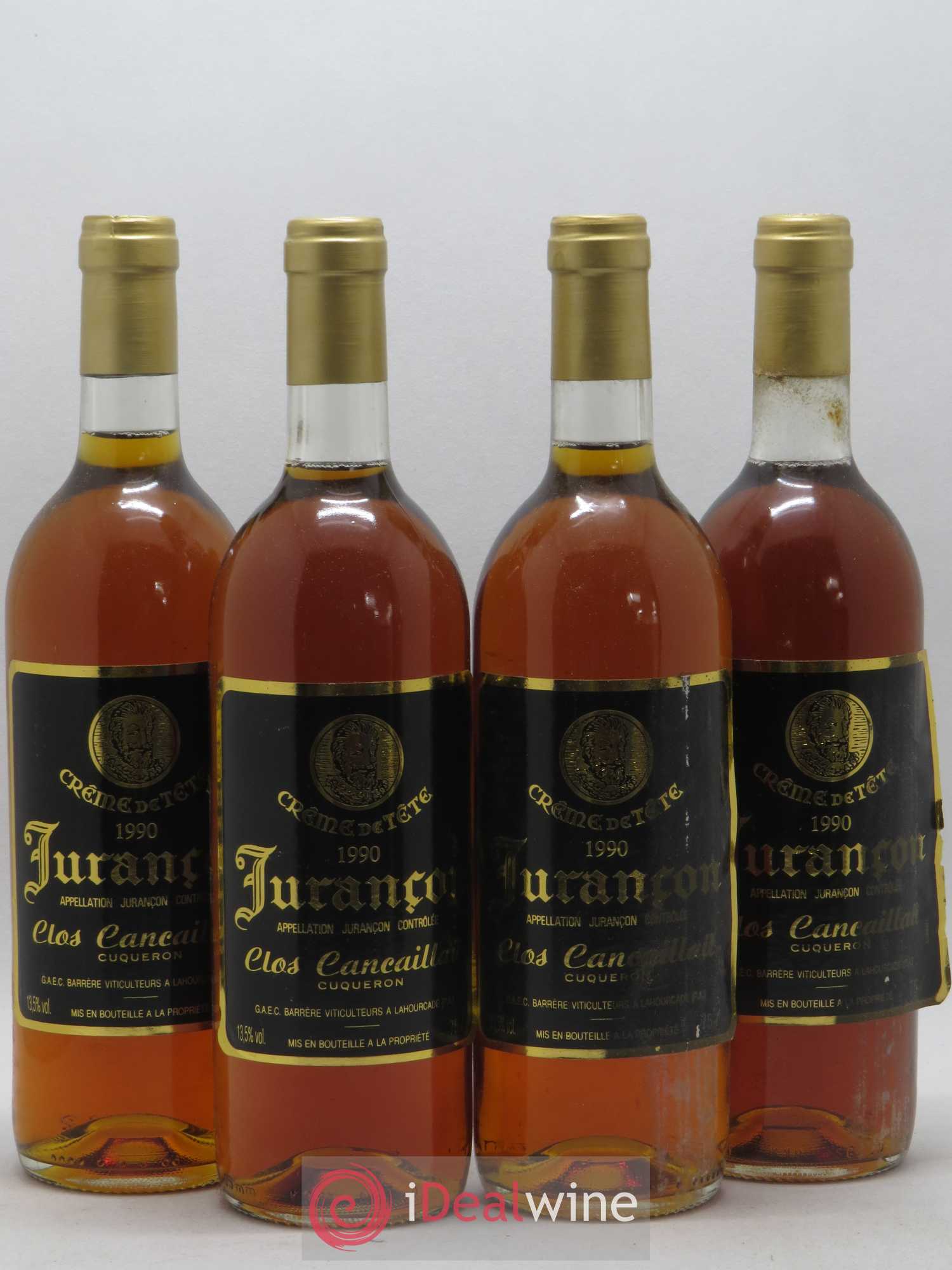 Jurançon Clos Cancaillau (sans prix de réserve) 1990 - Posten von 4 Flaschen - 0