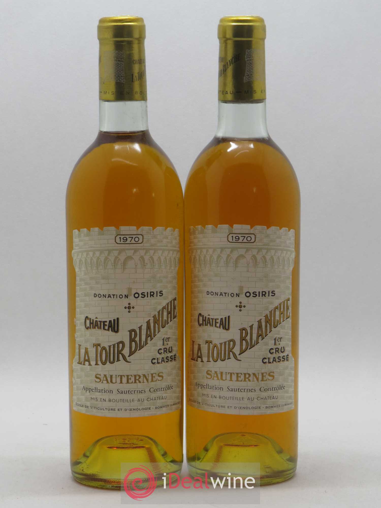 Château la Tour Blanche 1er Grand Cru Classé 1970 - Lotto di 2 bottiglie - 0