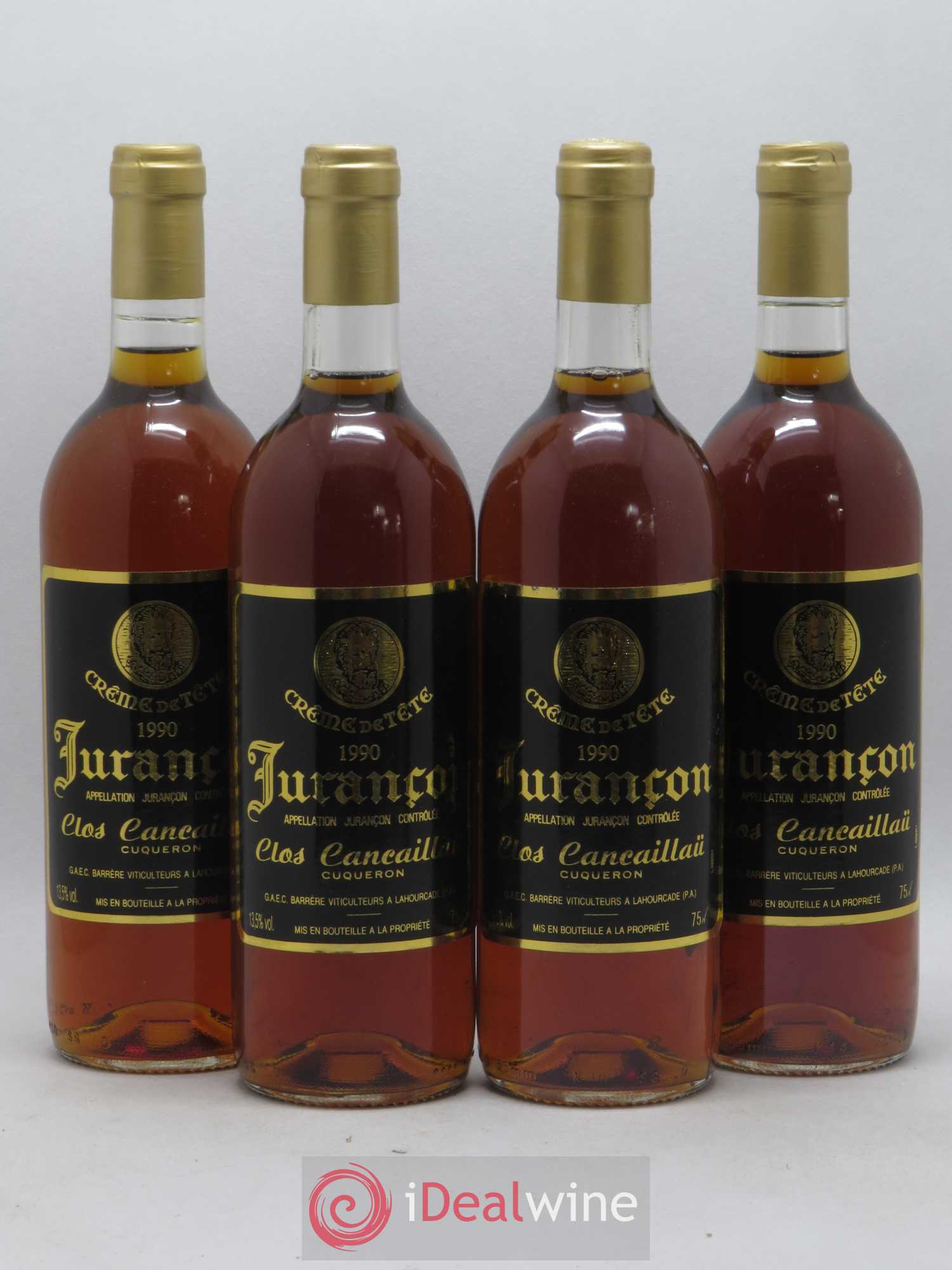 Jurançon Clos Cancaillau (sans prix de réserve) 1990 - Posten von 4 Flaschen - 0